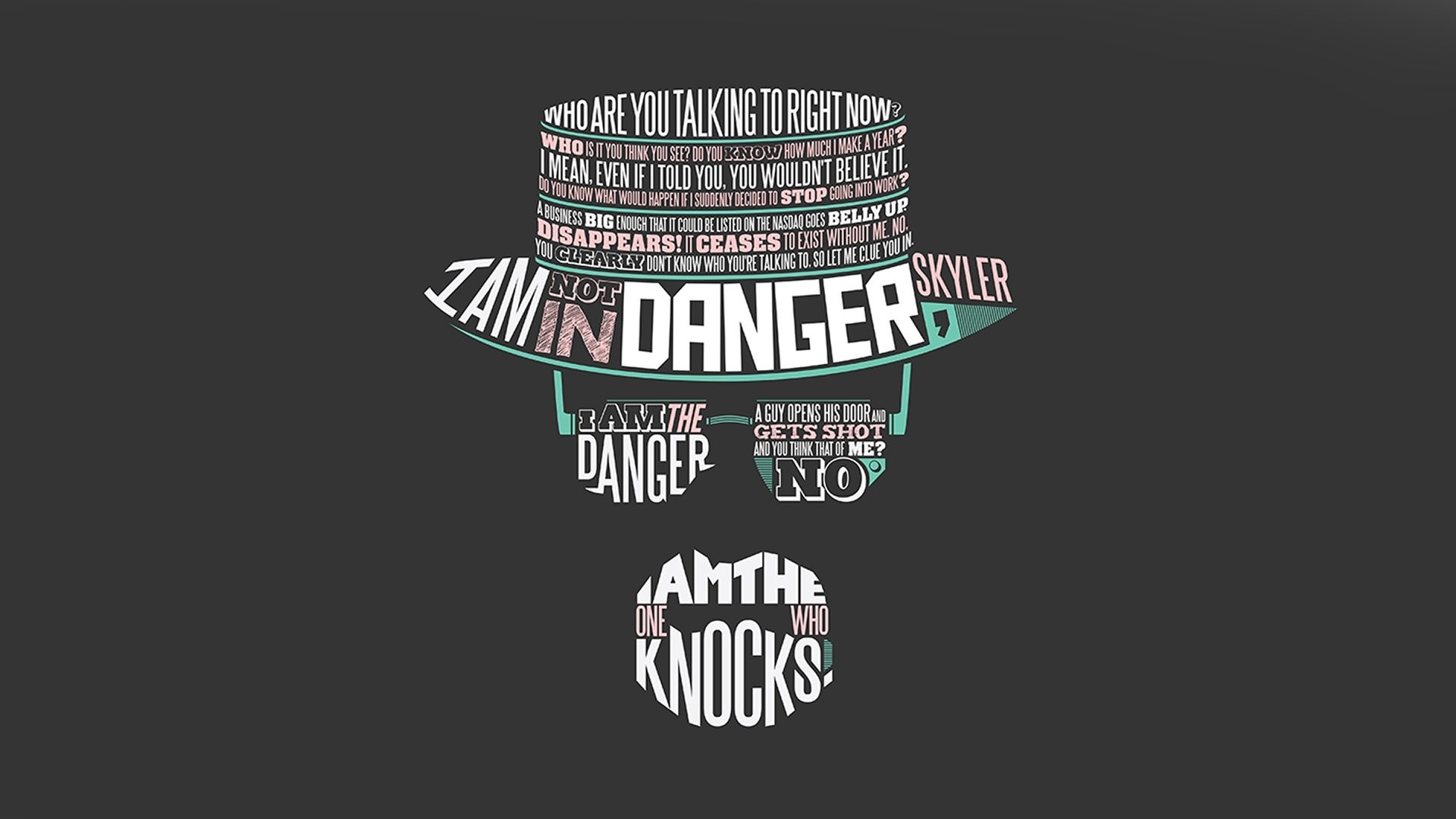 Heisenberg, Breaking Bad, I am the one who knocks, Tipografia, Full HD, sfondo per portatile