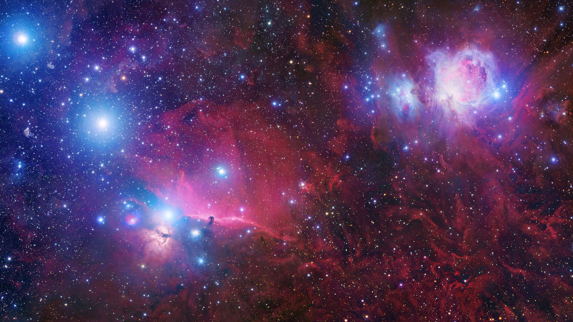 Nebulosa di Orione, Nebulosa Testa di Cavallo, Spazio, Rosso, Full HD, wallpaper per PC