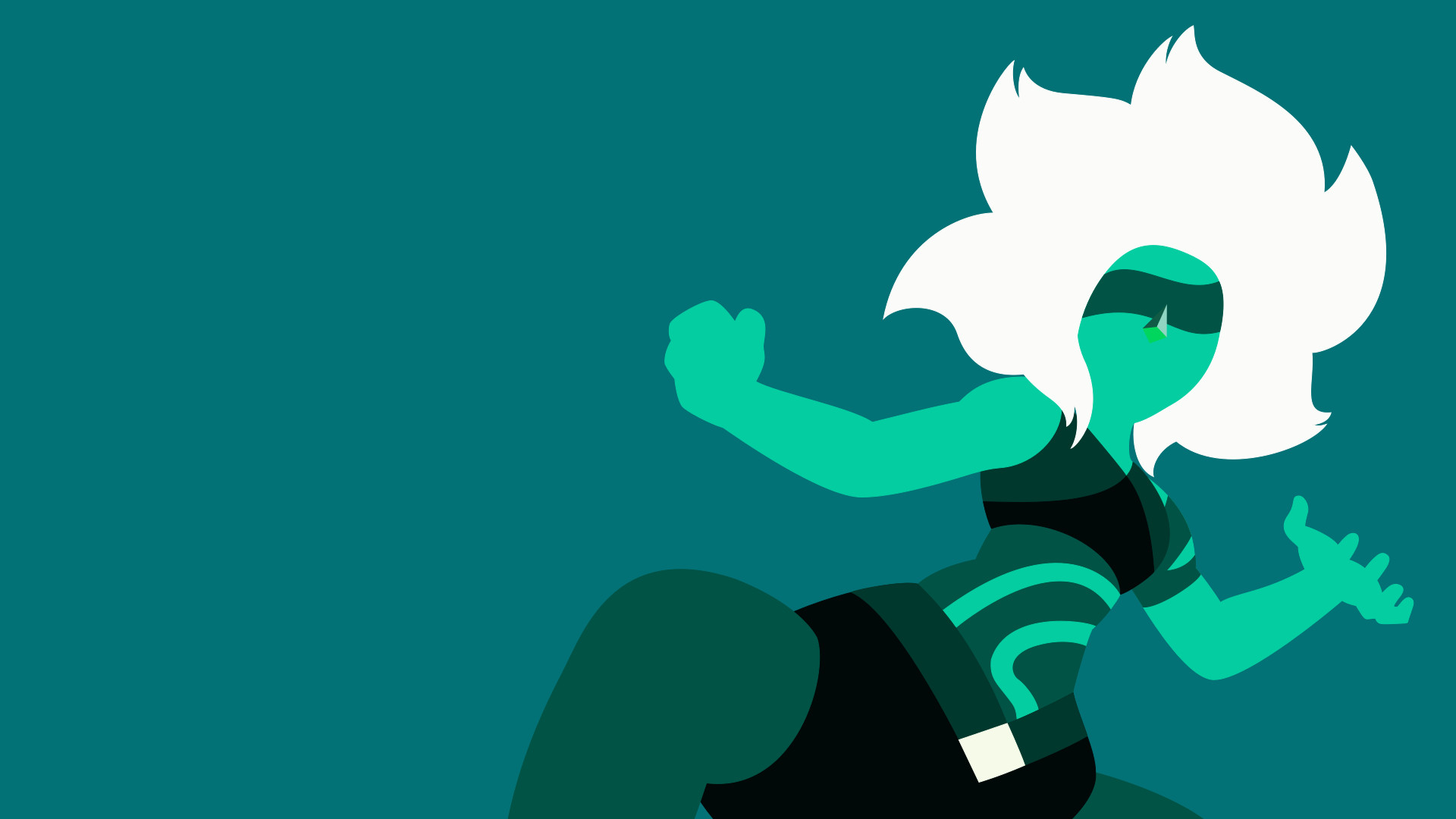 Malachite, Steven Universe, Minimalista, Verde acqua, Full HD, sfondo per PC e portatile