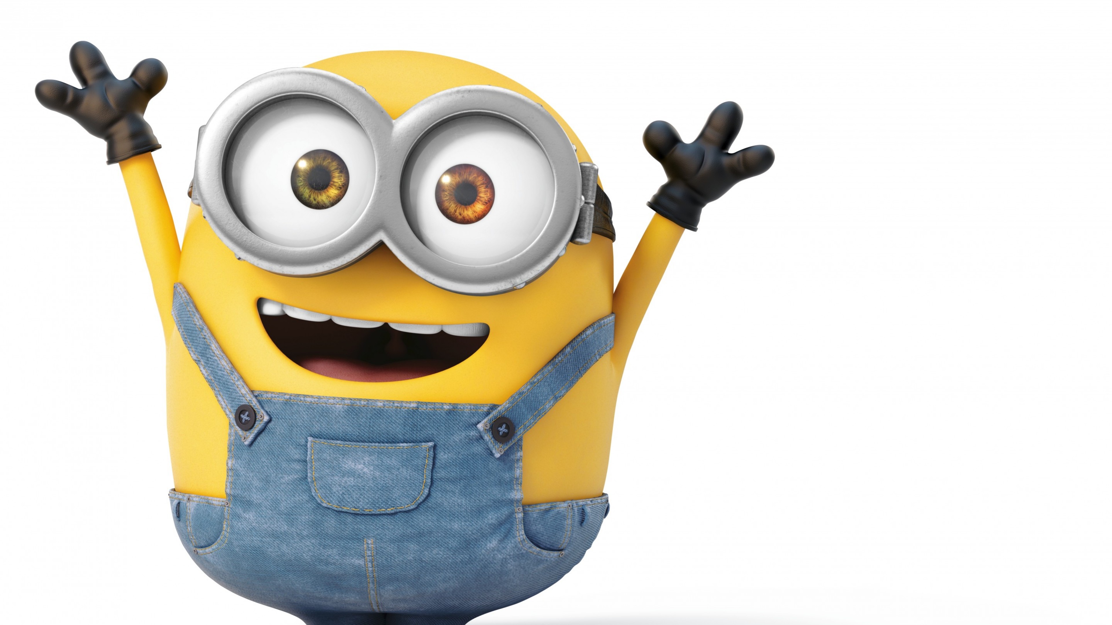 Bob, Minions, Braccia alzate, Sfondo bianco, 4K, wallpaper per PC