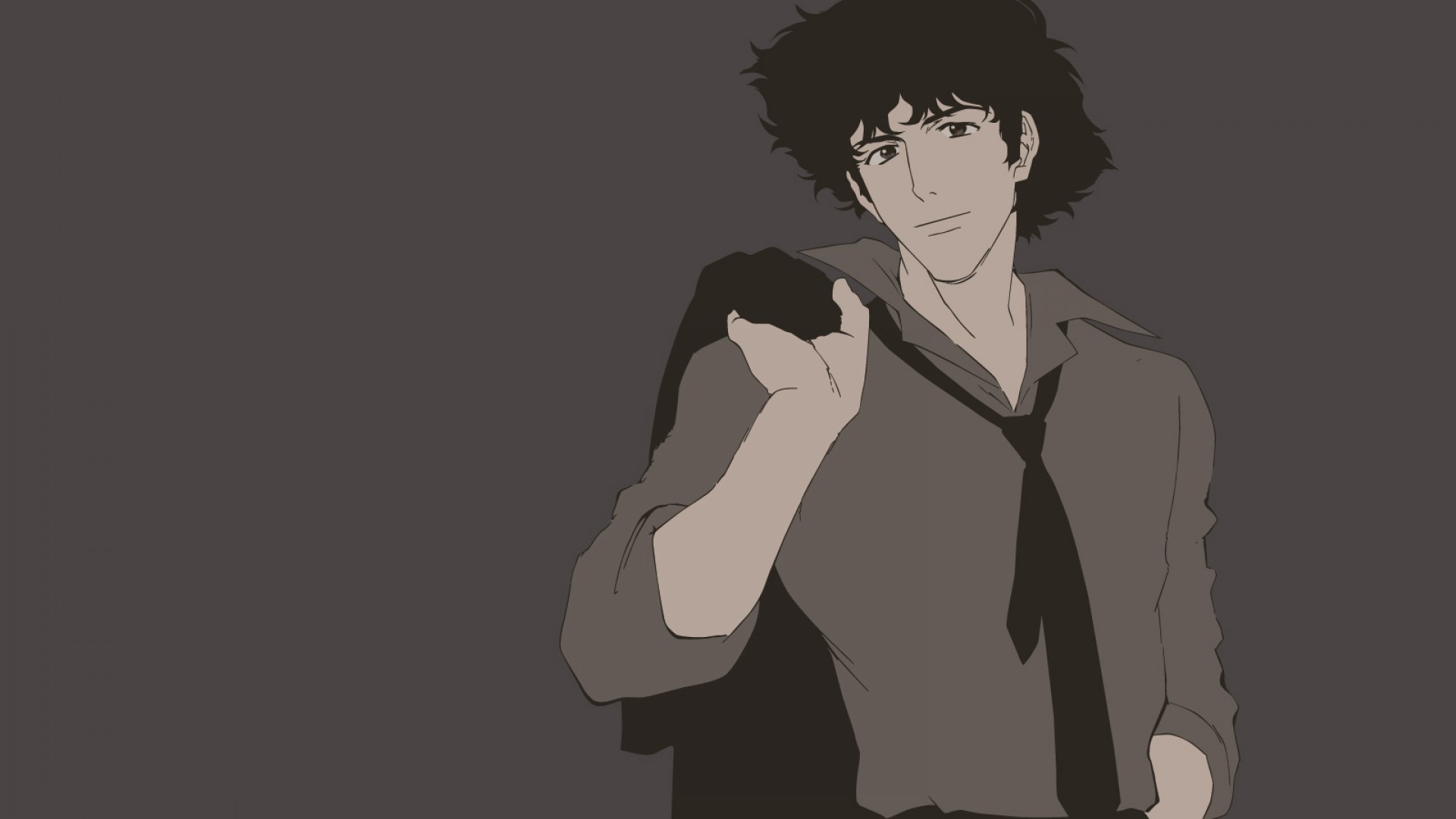 Spike Spiegel, Cowboy Bebop, Minimalismo, Grigio, Full HD 1080p, sfondo desktop