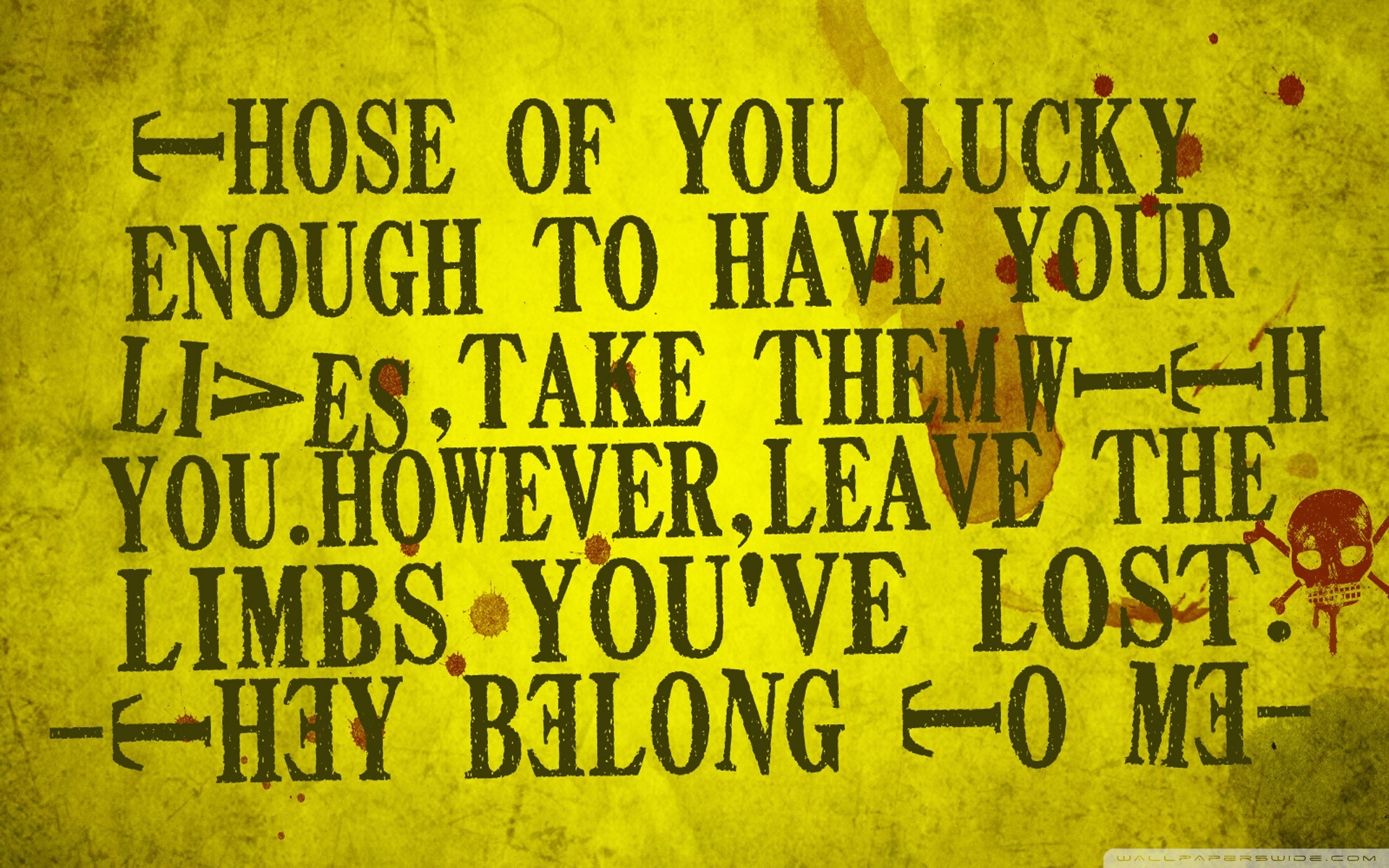 Kill Bill, Citazione, Tipografia, Sfondo giallo, 16:10 Full HD, wallpaper widescreen