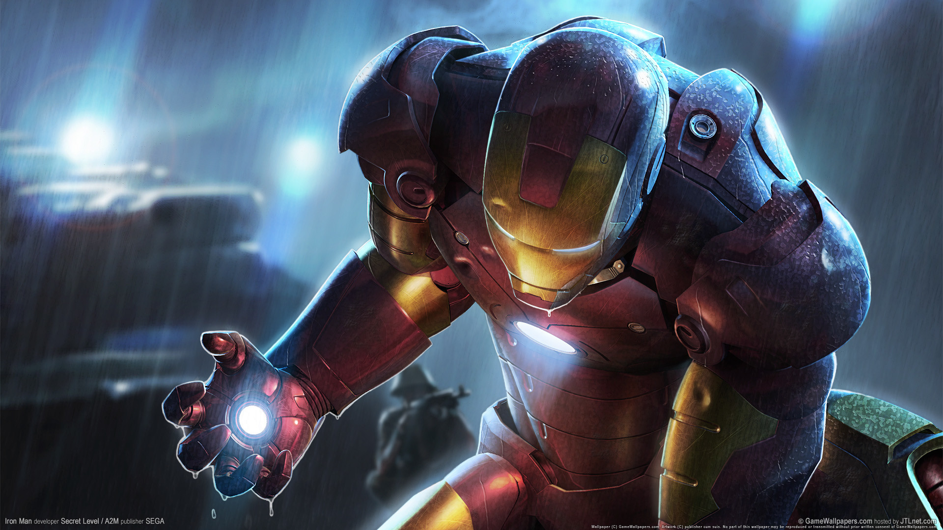 Iron Man, Pioggia, Arte digitale, Full HD, sfondo per PC