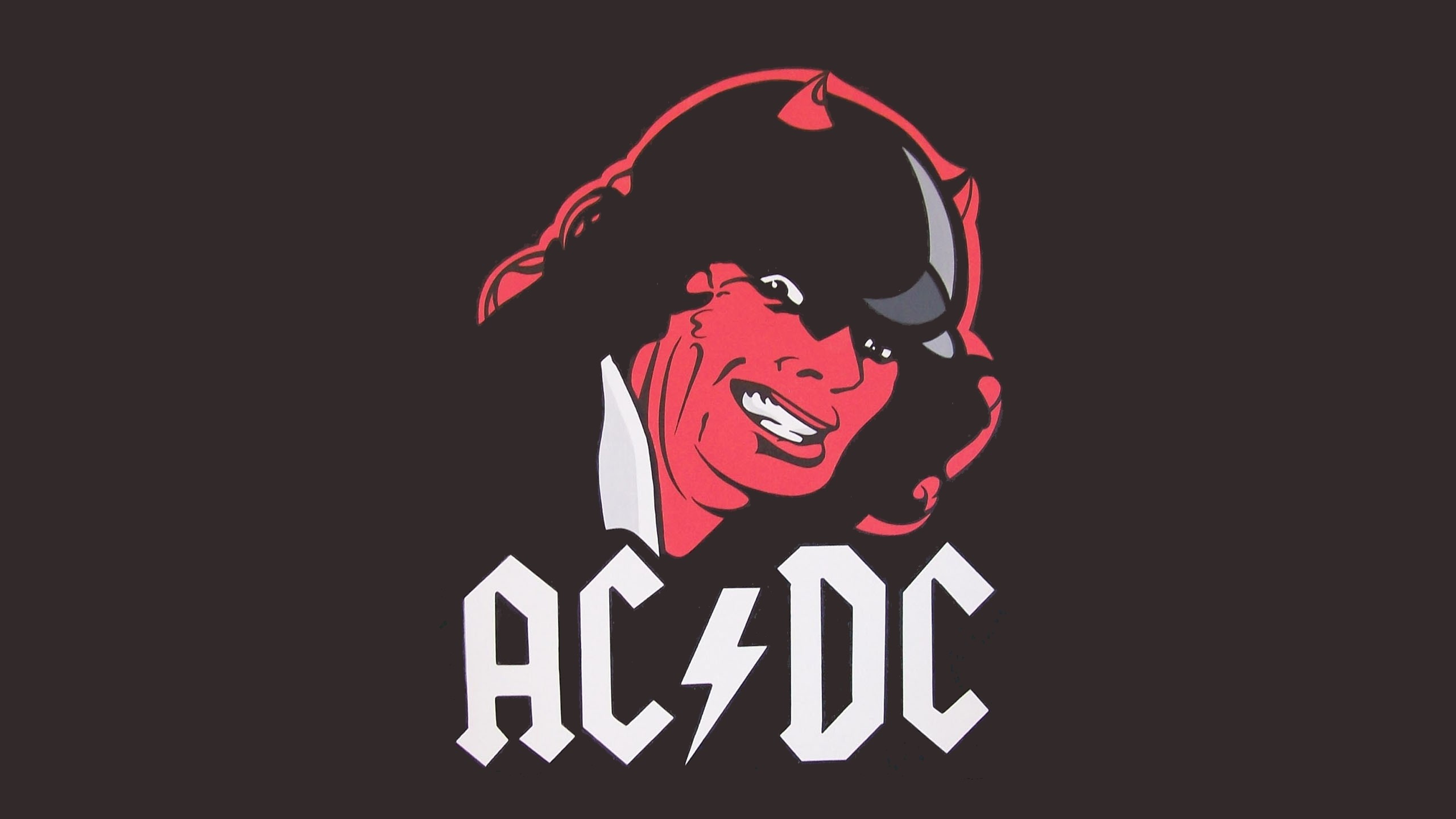 AC/DC, Angus Young, Corna da diavolo, Illustrazione, 2K, sfondo per PC