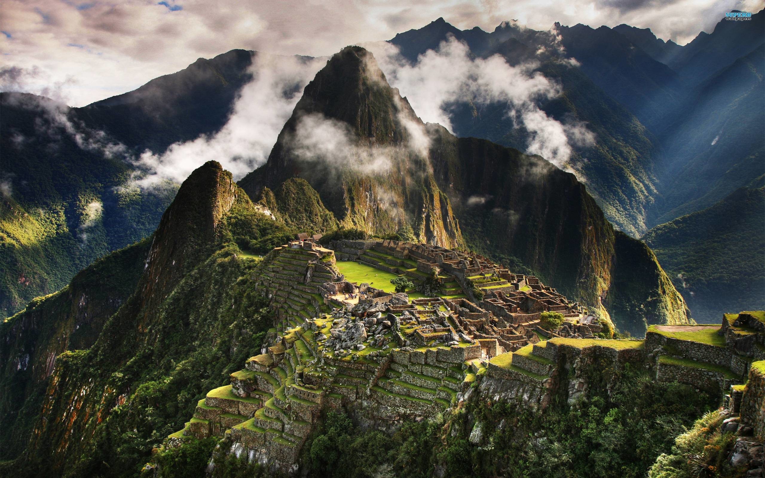 Machu Picchu, Huayna Picchu, Perù, Ande, Nuvole, 2560x1600, sfondo per PC