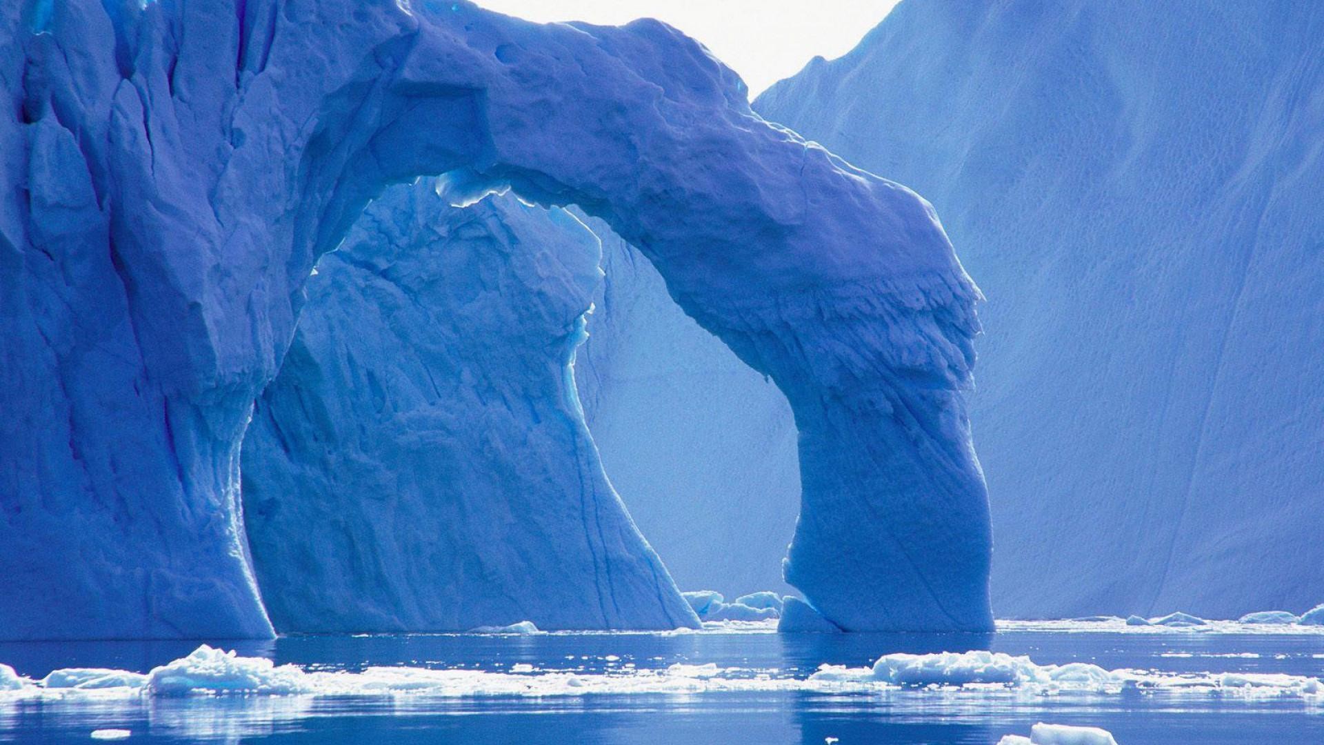 Iceberg, Arco di ghiaccio, Groenlandia, Blu, Full HD, sfondo desktop