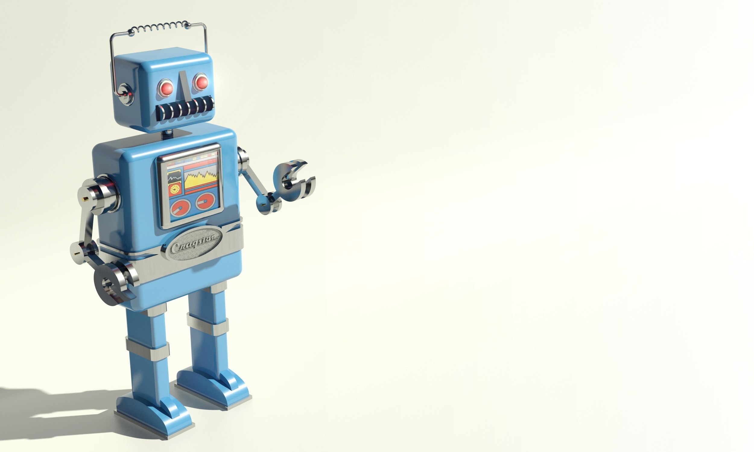 Robot giocattolo, Latta, Retrò, Sfondo bianco, Full HD, wallpaper per computer