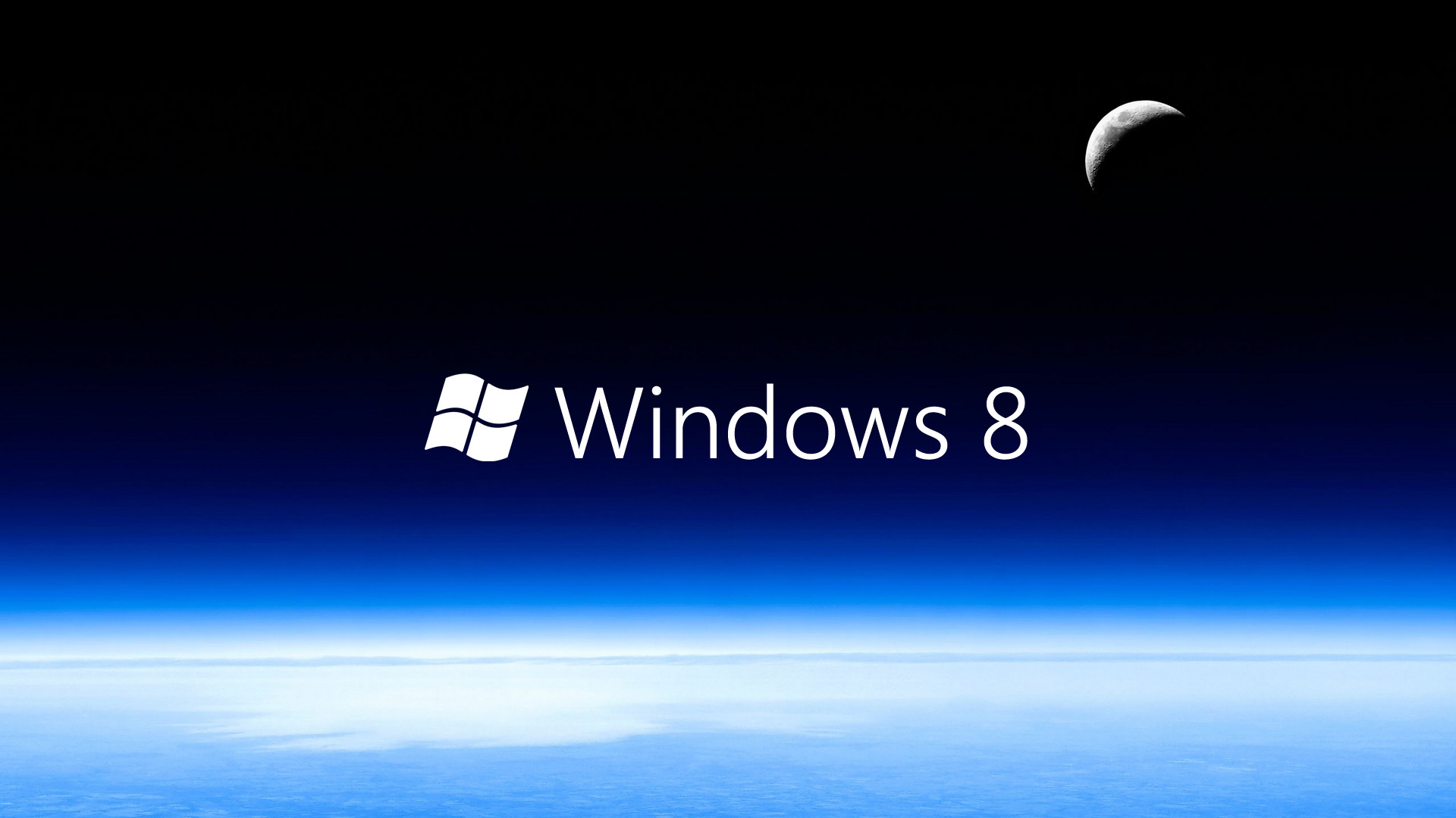 Windows 8, Logo Windows, Spazio, Luna, 1920x1080, immagine di sfondo