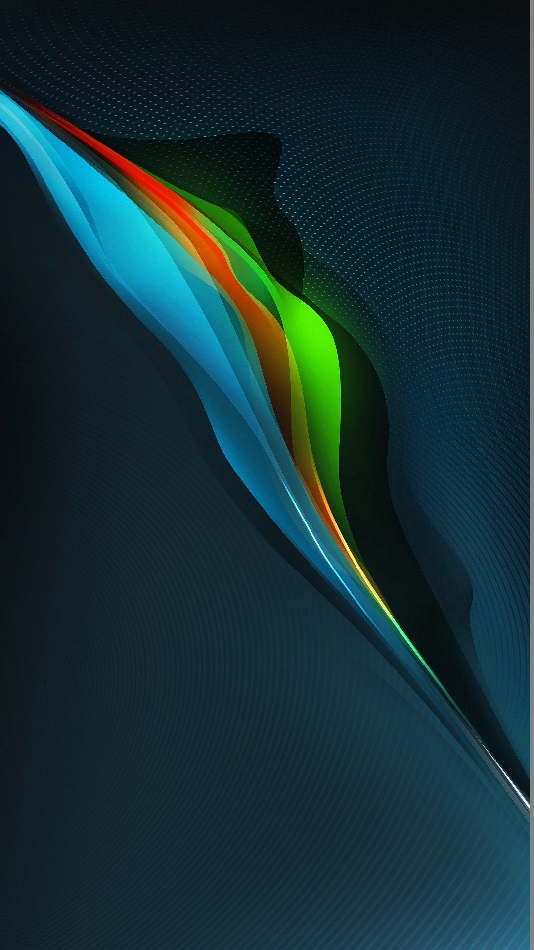 Astratto, Onda colorata, Sfondo scuro, schermata di blocco dello smartphone