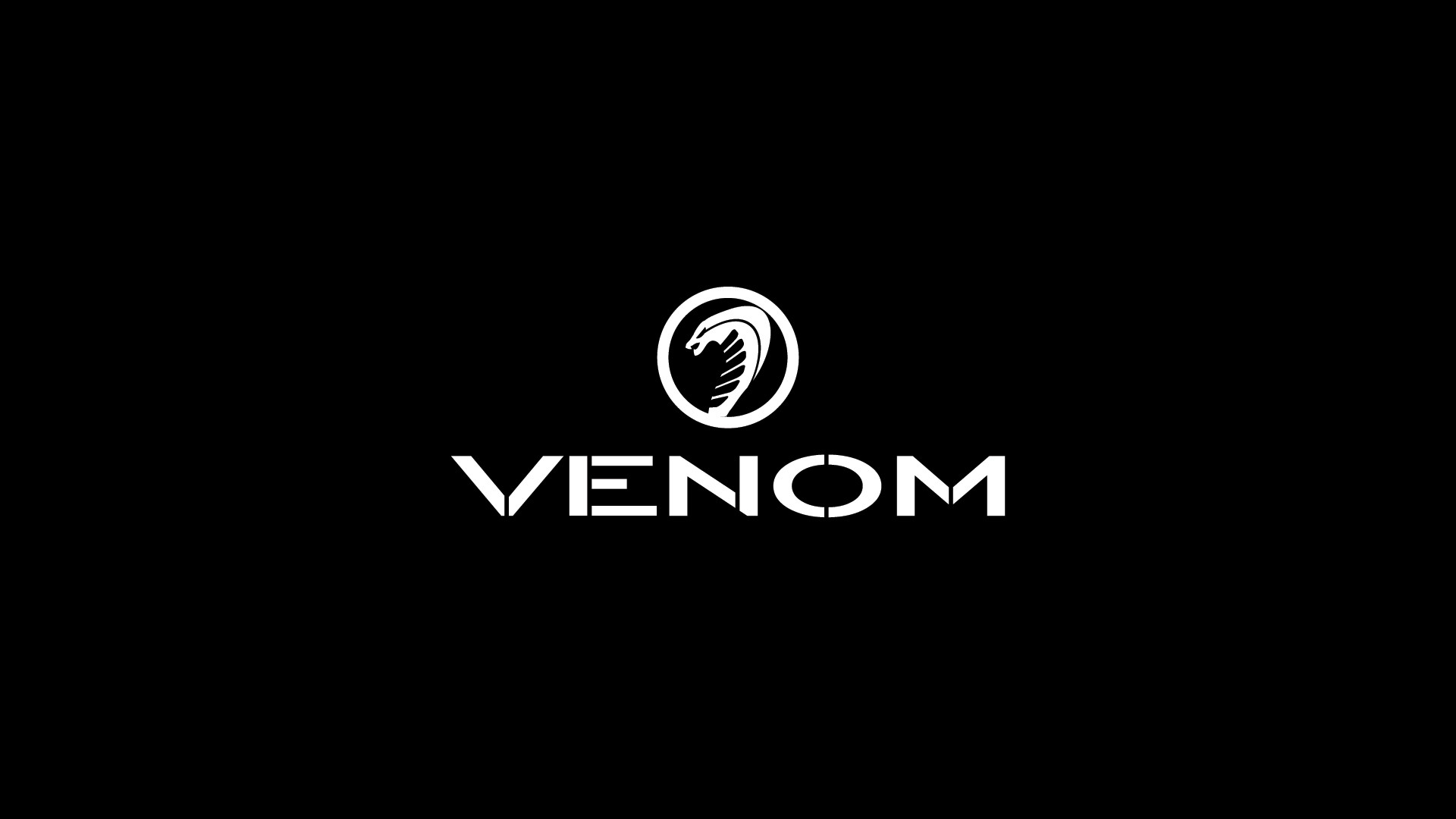 Venom, Logo, Sfondo nero, Minimalismo, Full HD, wallpaper per PC
