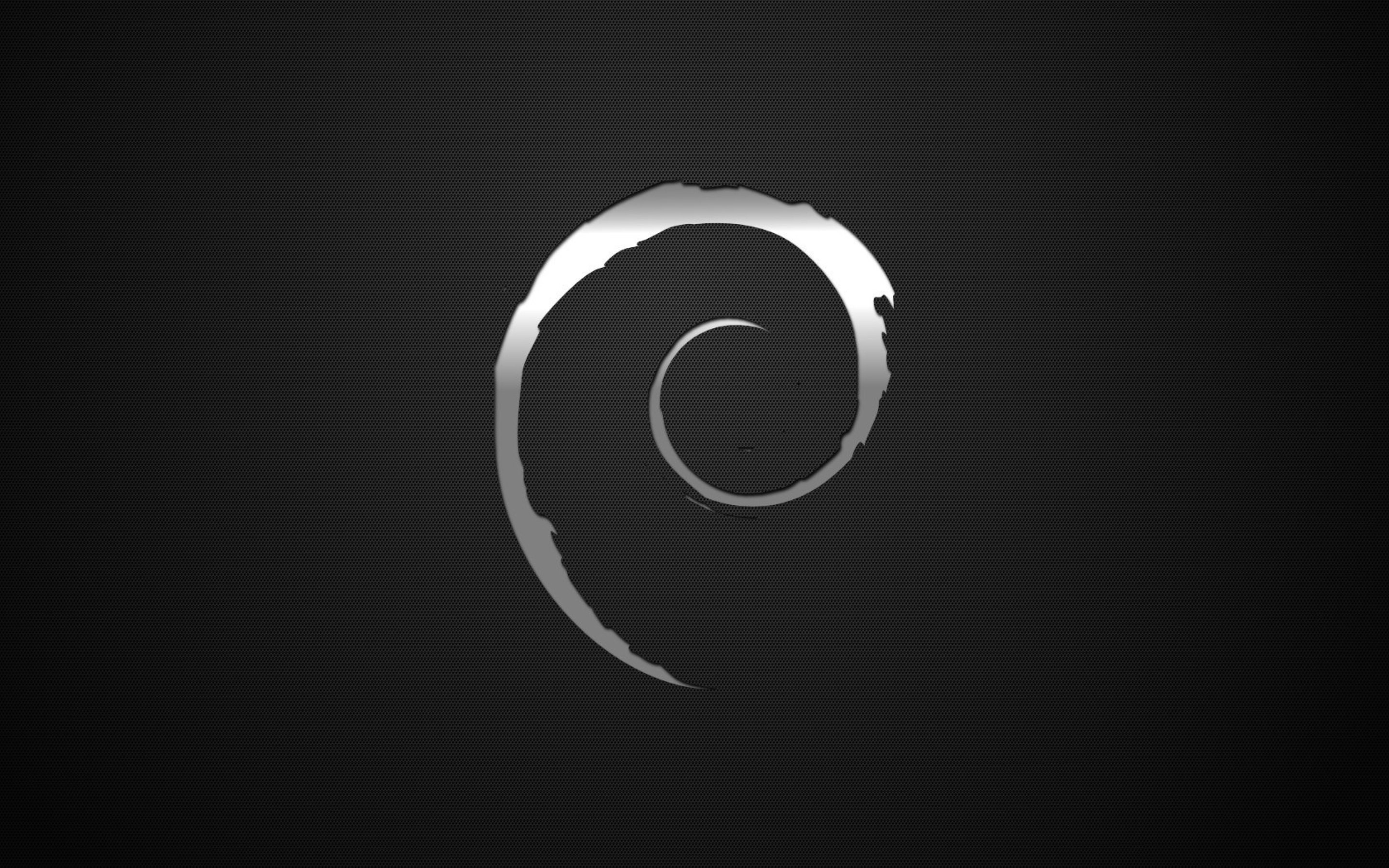 Debian, Logo, Spirale, Grigio, sfondo per Linux