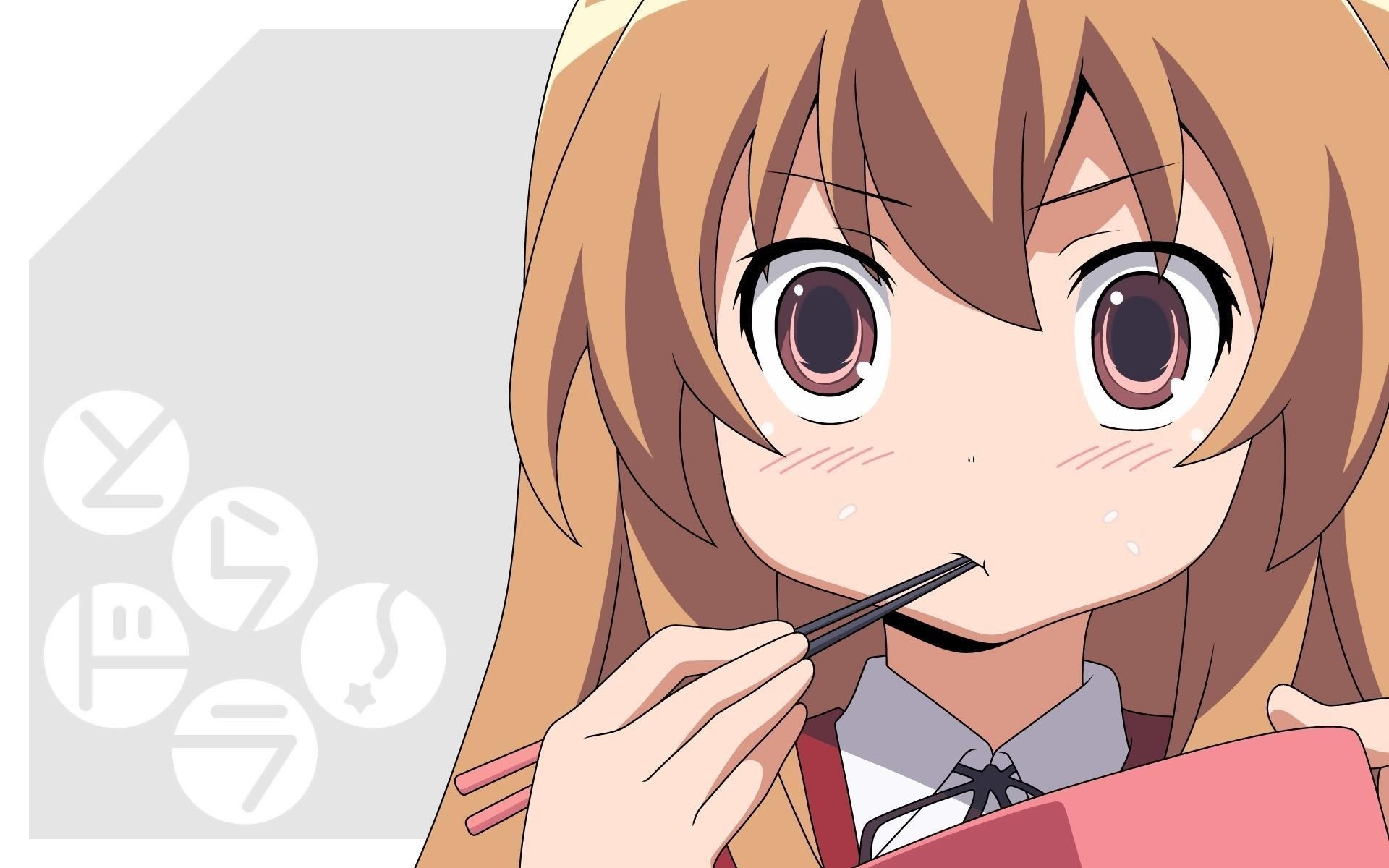 Taiga Aisaka, Toradora!, Bacchette, Kawaii, Full HD, sfondo per PC