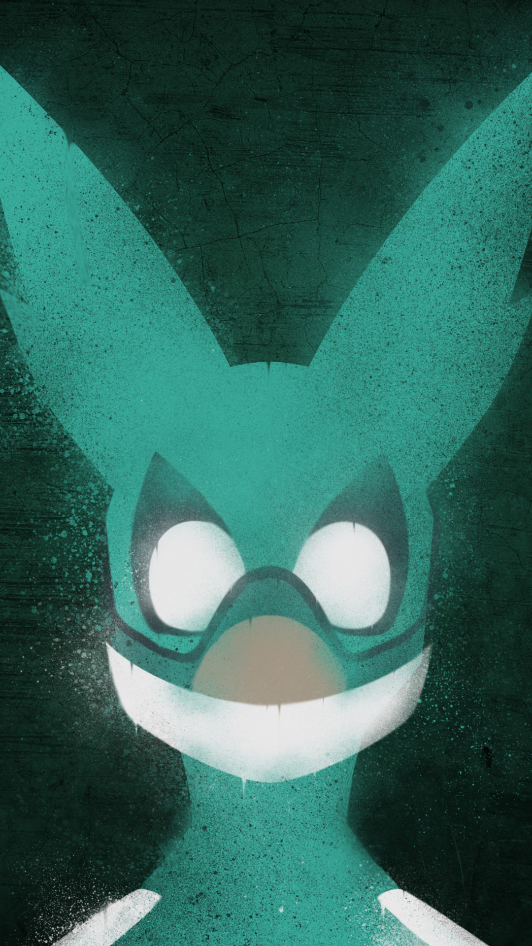 Izuku Midoriya, My Hero Academia, Maschera, Minimalista, Verde acqua, sfondo cellulare Android