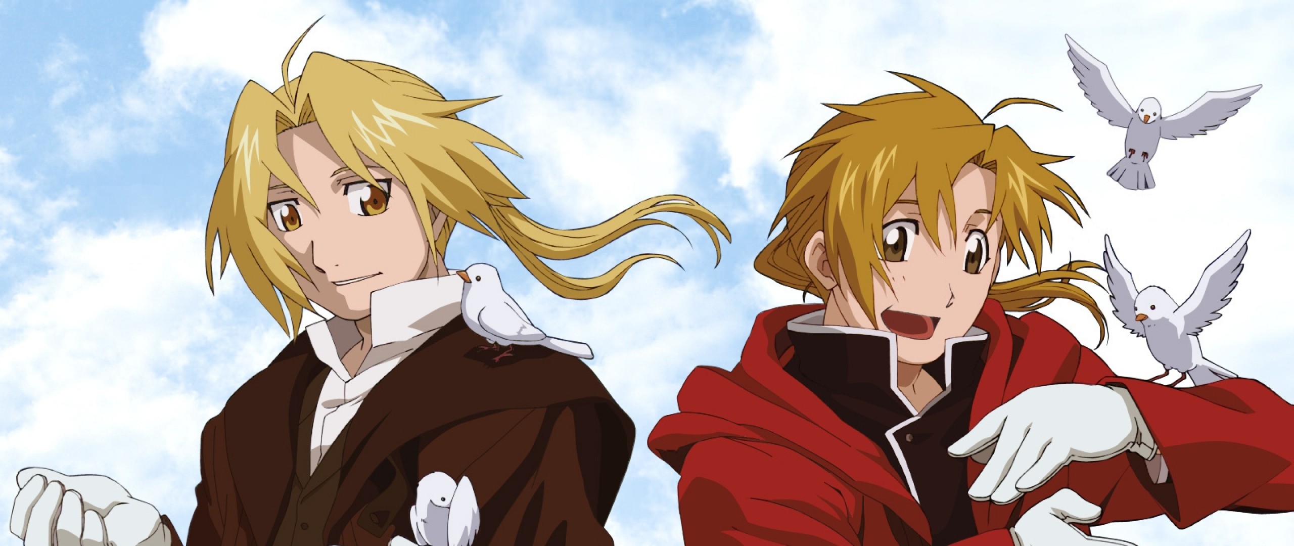 Edward Elric, Alphonse Elric, Fullmetal Alchemist, Colombe, 21:9 Full HD, sfondo widescreen