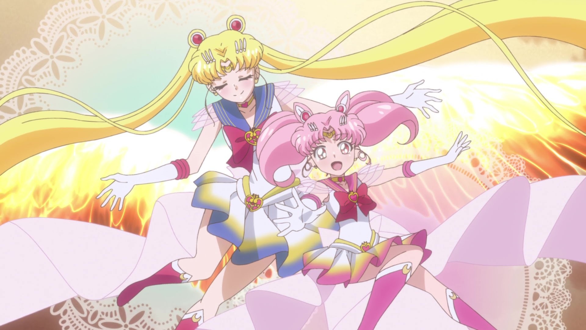 Super Sailor Moon, Super Sailor Chibi Moon, Sailor Moon Crystal, sfondo Windows 11