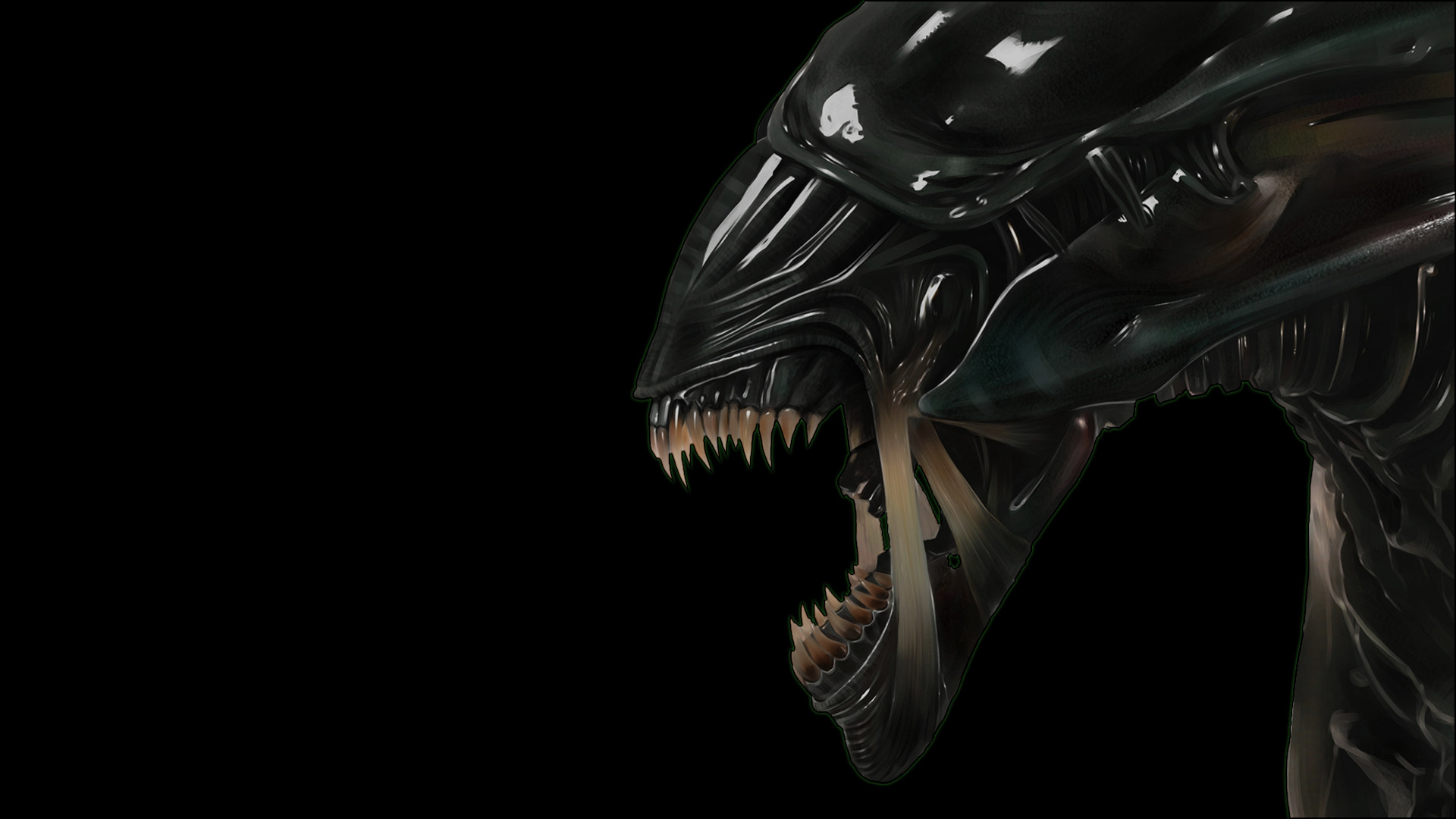 Xenomorfo, Alien, Fauci, Sfondo nero, Full HD, wallpaper desktop