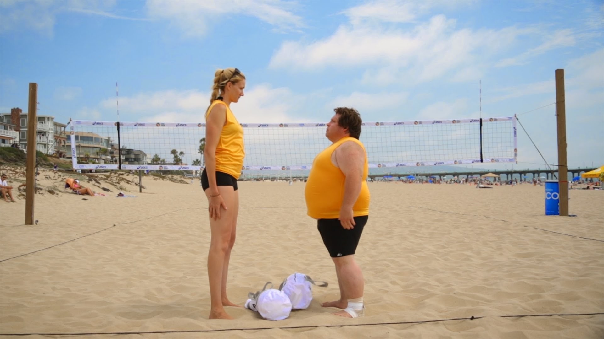 Beach volley, Spiaggia, Umorismo, Rete, Full HD, sfondo per PC