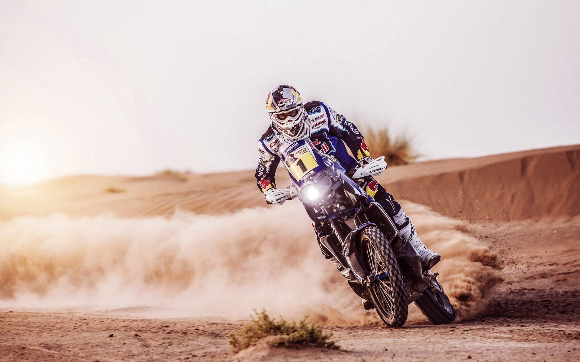 Yamaha, Rally Dakar, Deserto, Dune, Polvere, 1920x1200, sfondo MacBook Pro