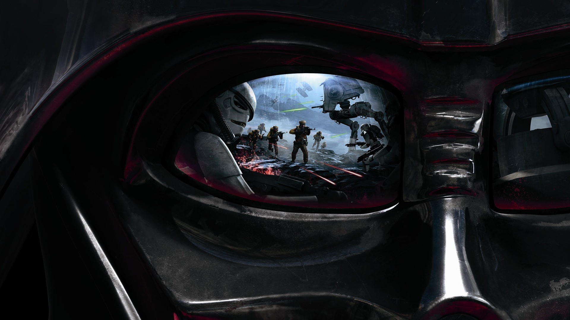 Star Wars Battlefront, Darth Vader, Casco, Riflesso, Full HD, wallpaper per portatile