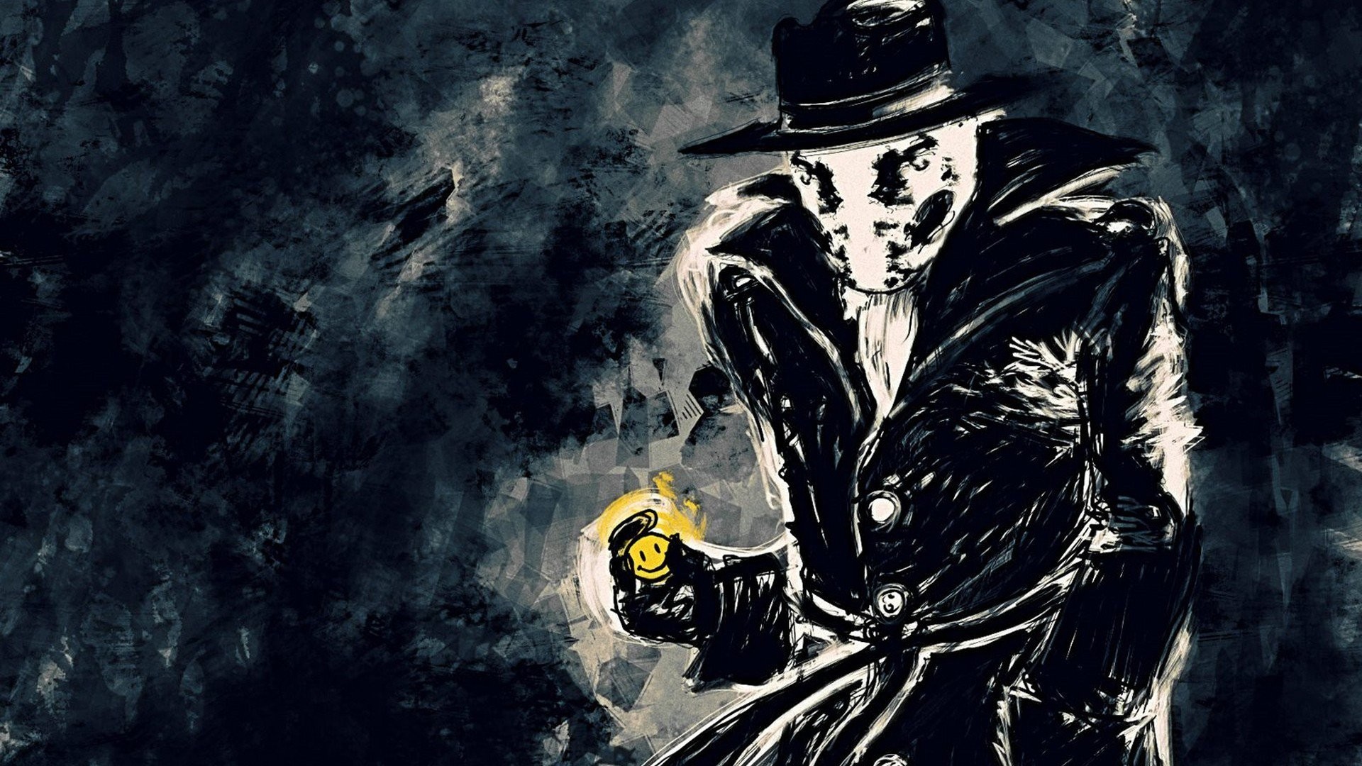 Rorschach, Watchmen, Inchiostro, Smiley, Fumetto, Full HD, sfondo Windows 11