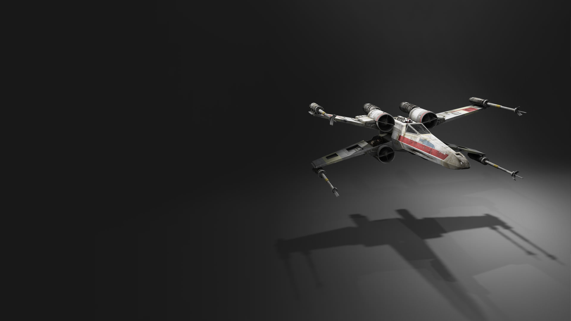 X-wing, Sfondo grigio, Minimalista, Full HD, wallpaper per computer