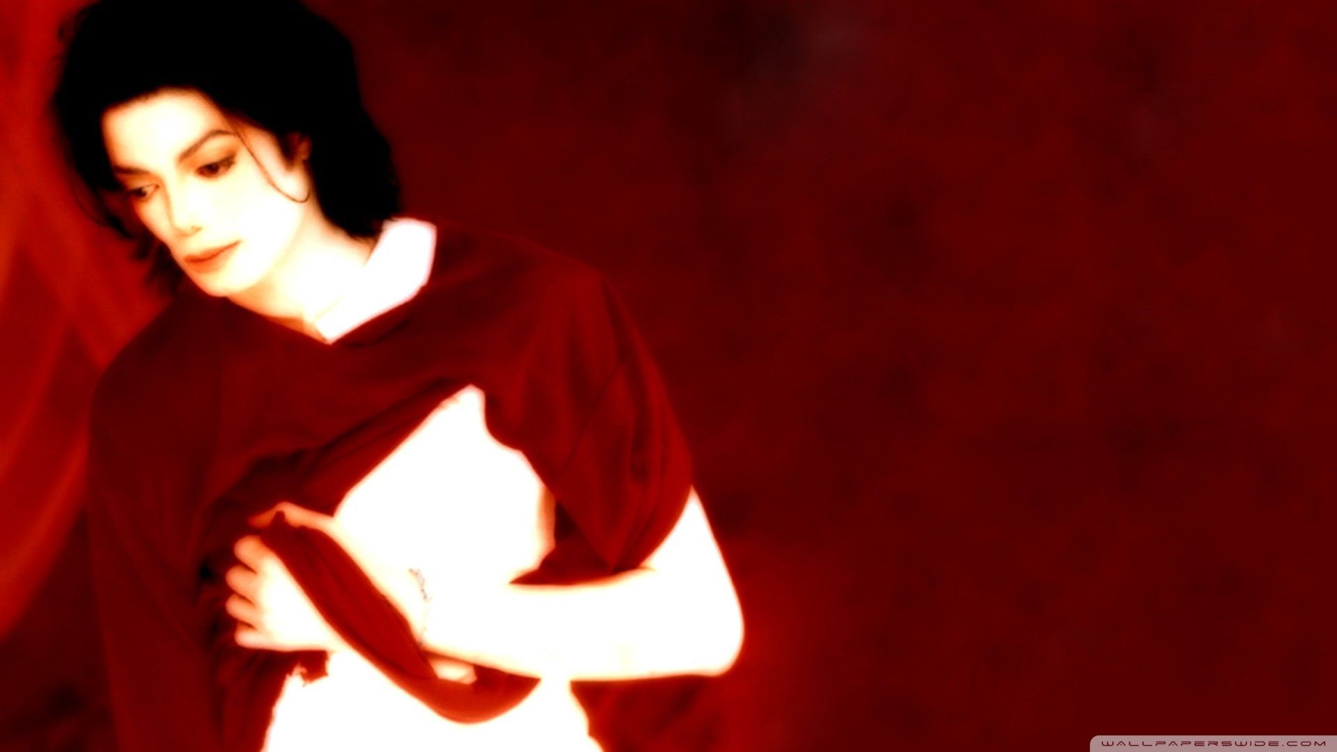 Michael Jackson, Ritratto, Sfondo rosso, 1920x1080, wallpaper desktop
