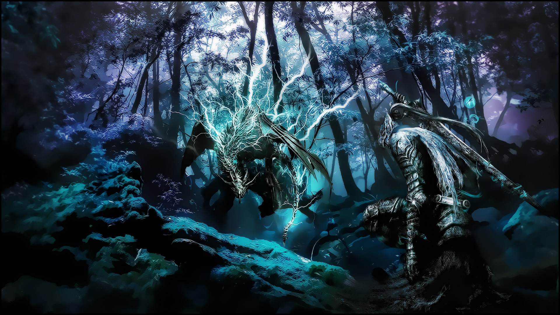 Artorias, Dark Souls, Foresta, Abisso, Full HD, sfondo per portatile