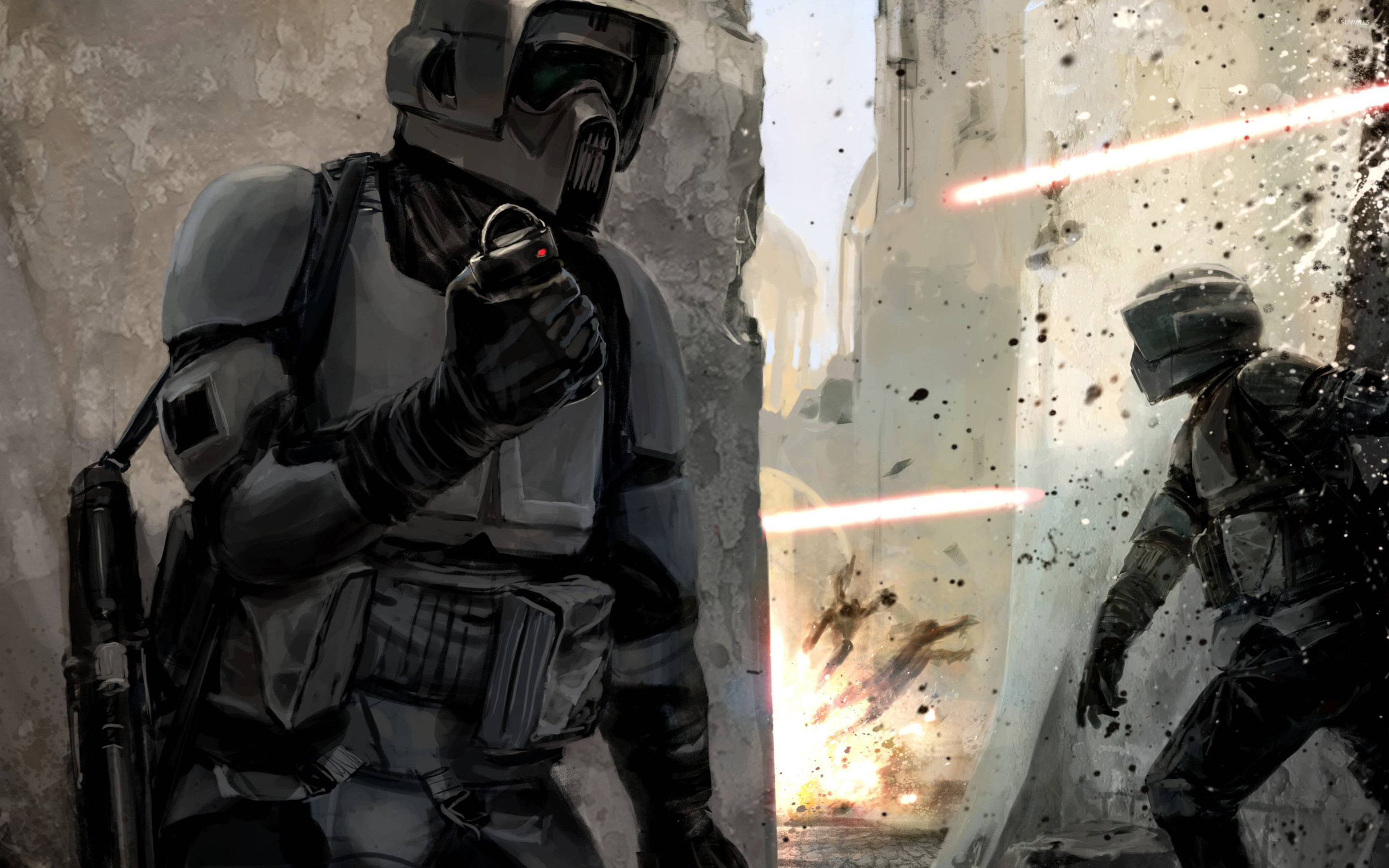 Scout trooper, Star Wars, Battaglia, Blaster, 2880x1800, sfondo MacBook Pro