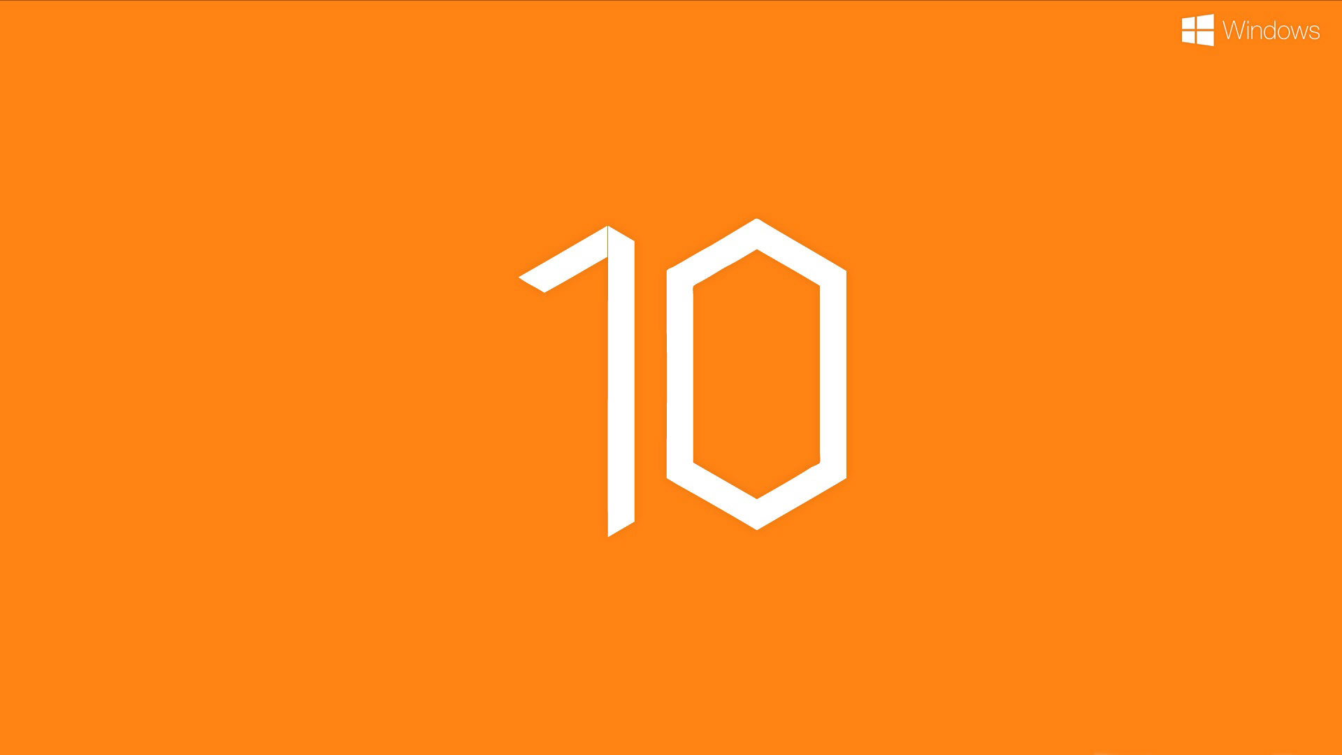 Windows 10, Arancione, Minimalista, 1920x1080, immagine di sfondo