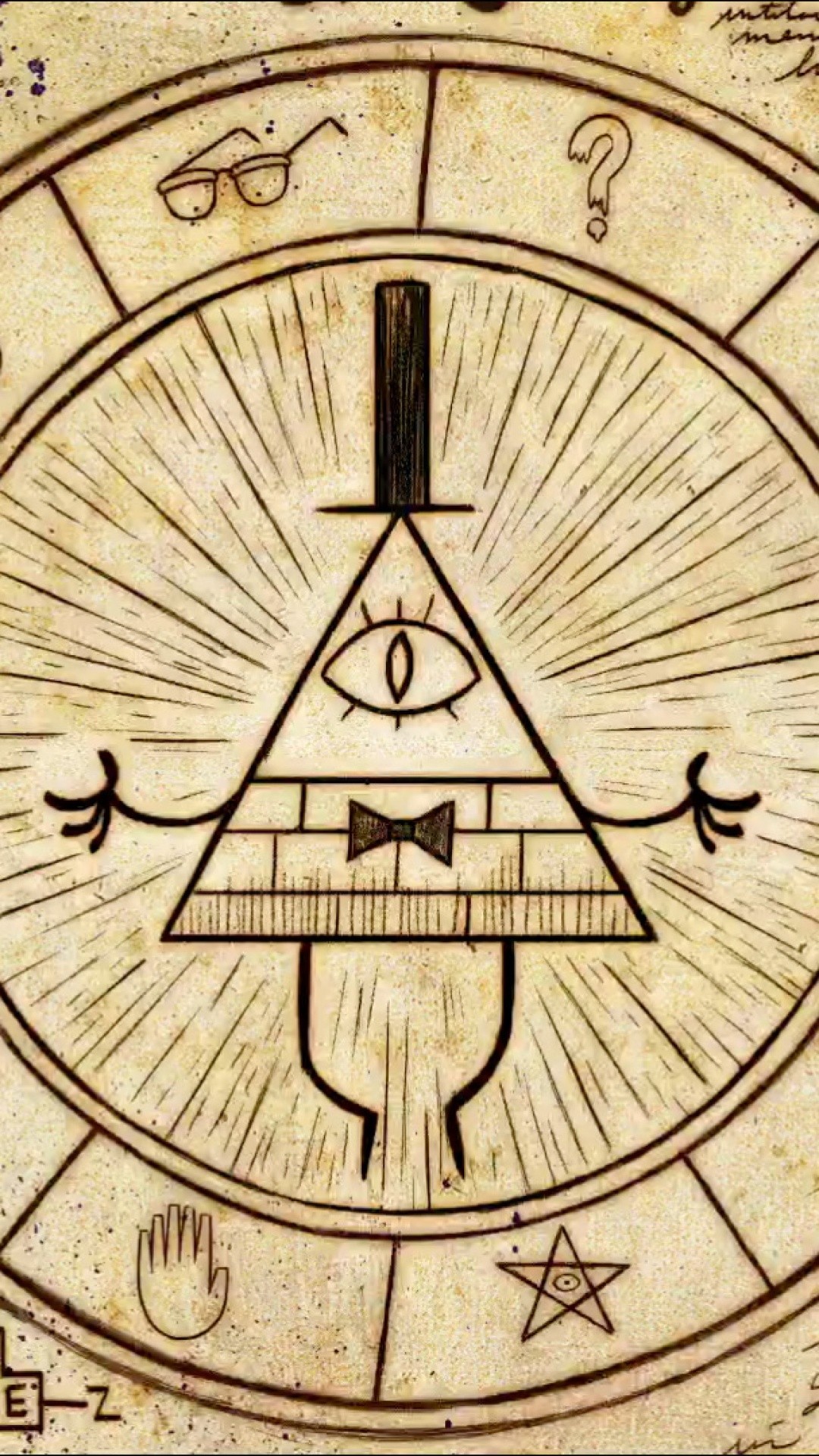 Bill Cipher, Gravity Falls, Ruota di Bill, Simboli, 1080x1920, schermata di blocco iPhone
