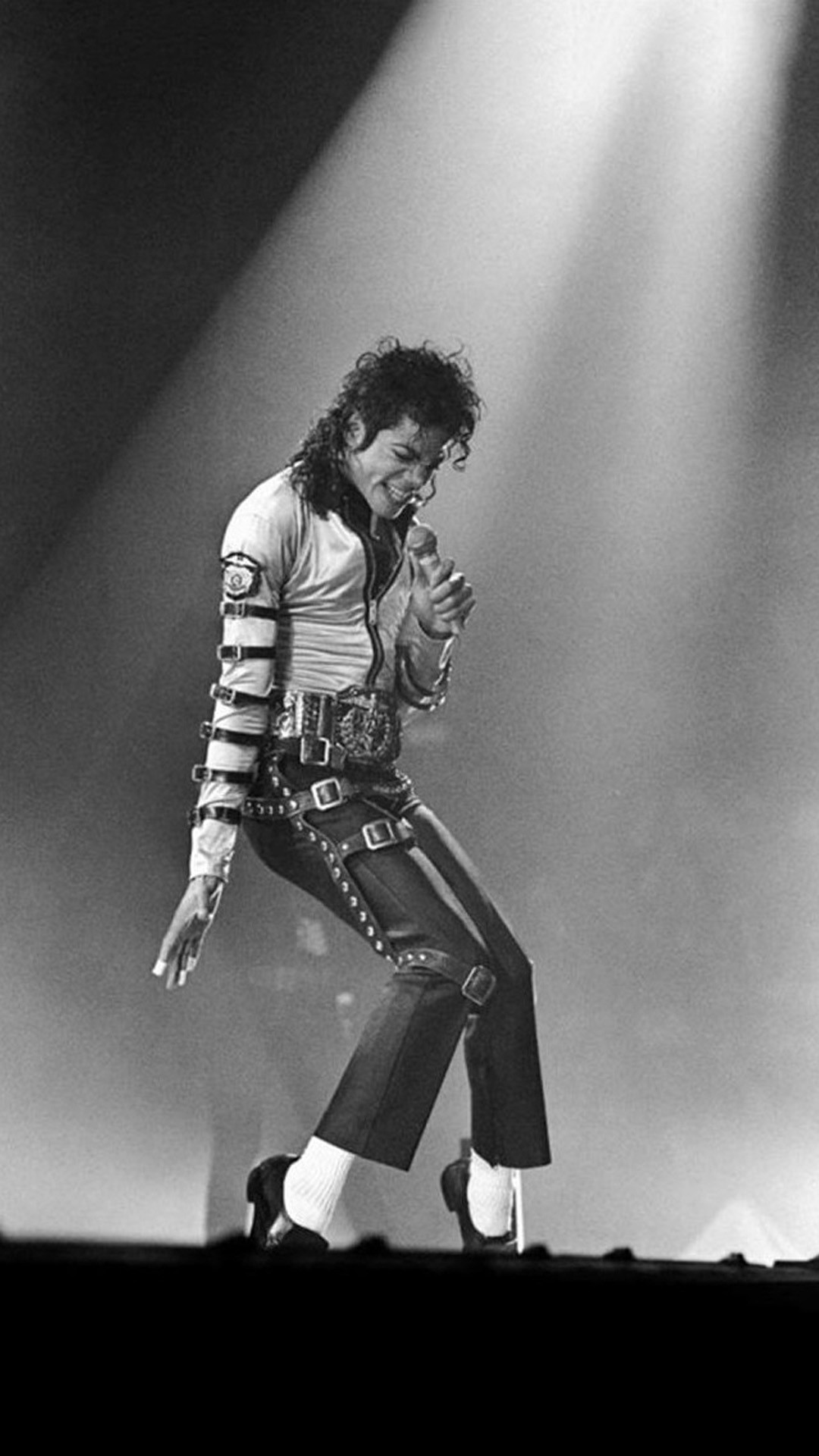 Michael Jackson, Concerto, Riflettore, Bianco e nero, Full HD, wallpaper per smartphone