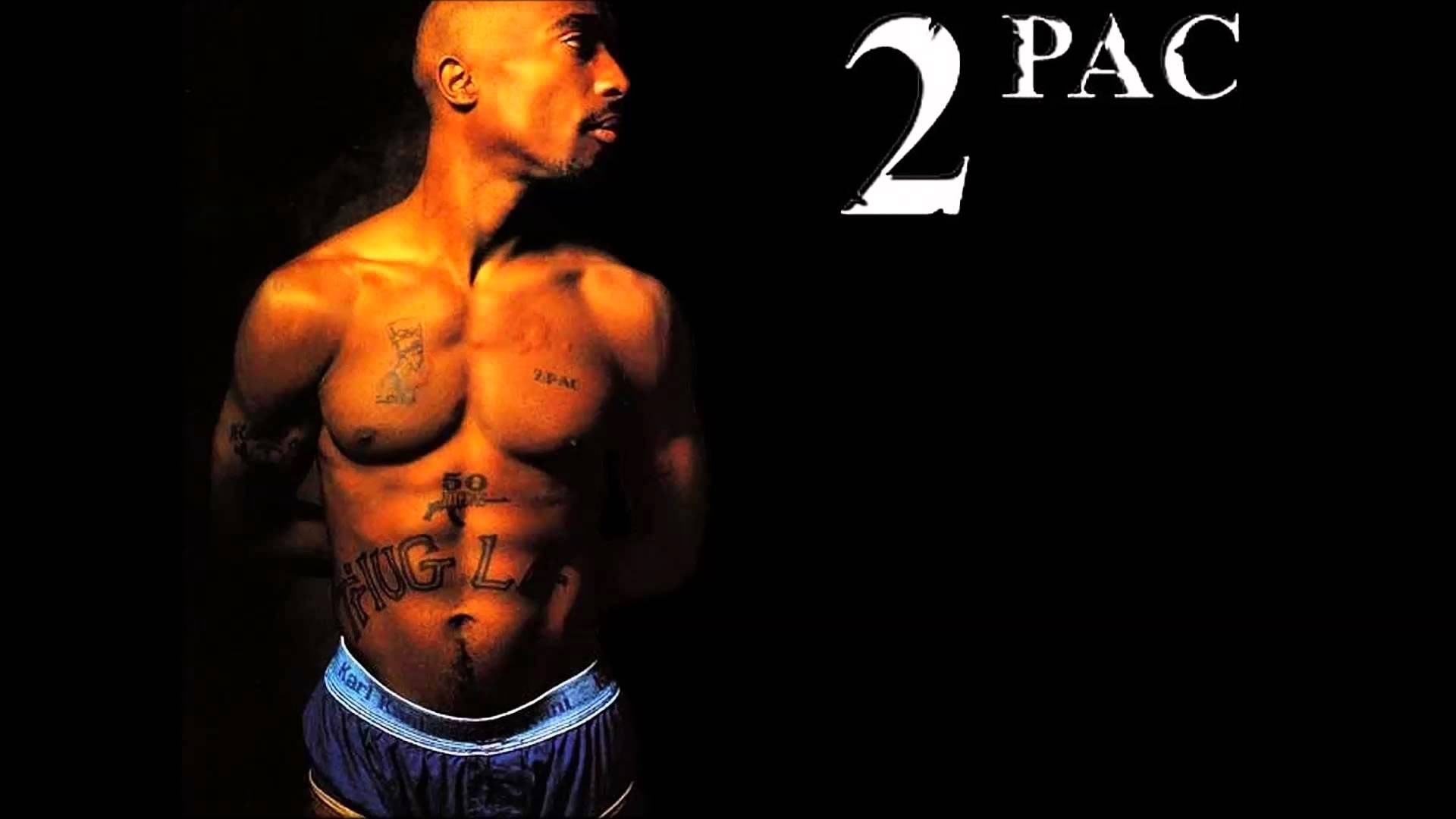 Tupac Shakur, 2Pac, Thug Life, Tatuaggi, Sfondo nero, Full HD, wallpaper per computer
