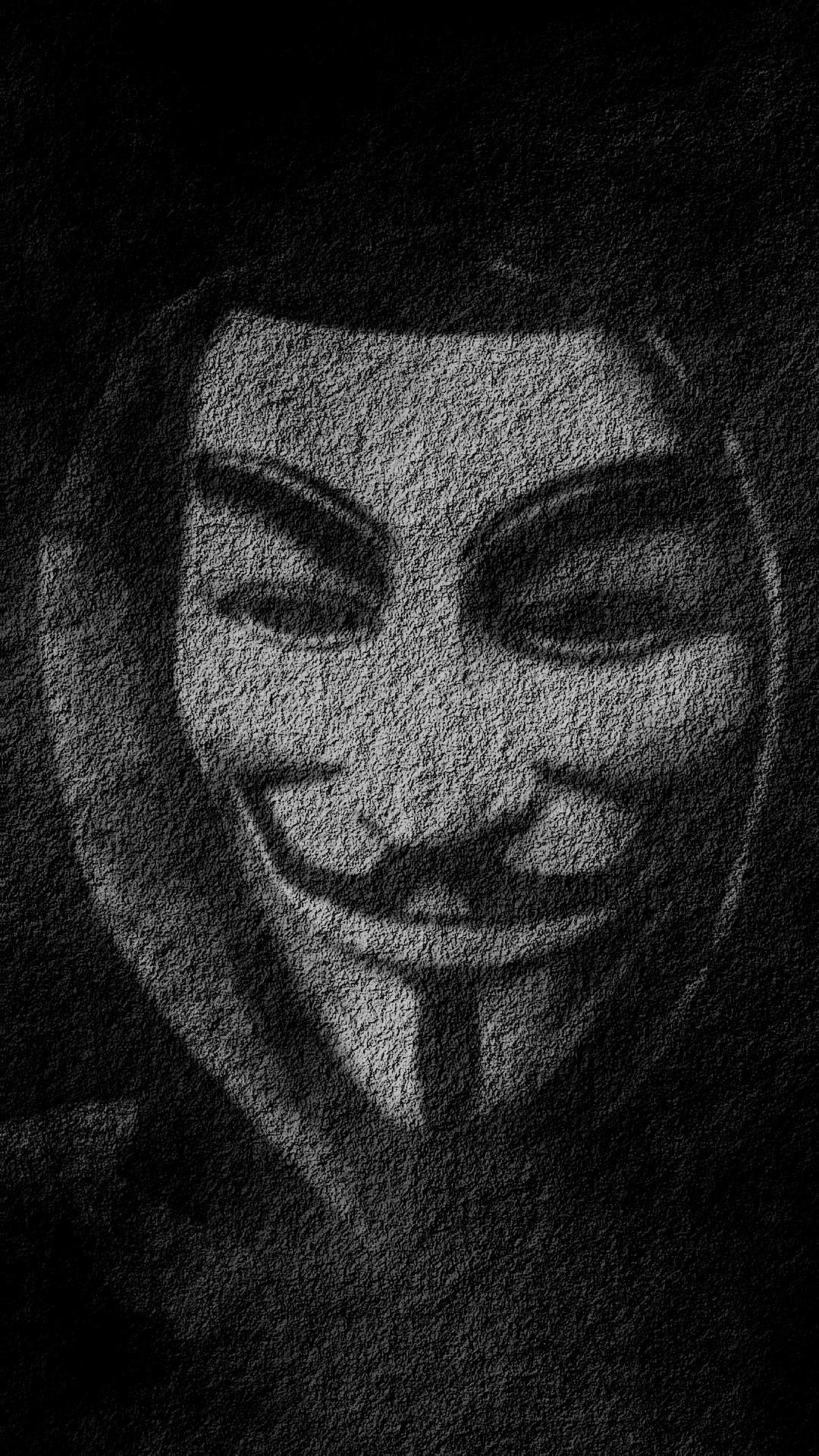 Maschera di Guy Fawkes, Anonymous, V per Vendetta, Bianco e nero, sfondo schermata di blocco iPhone
