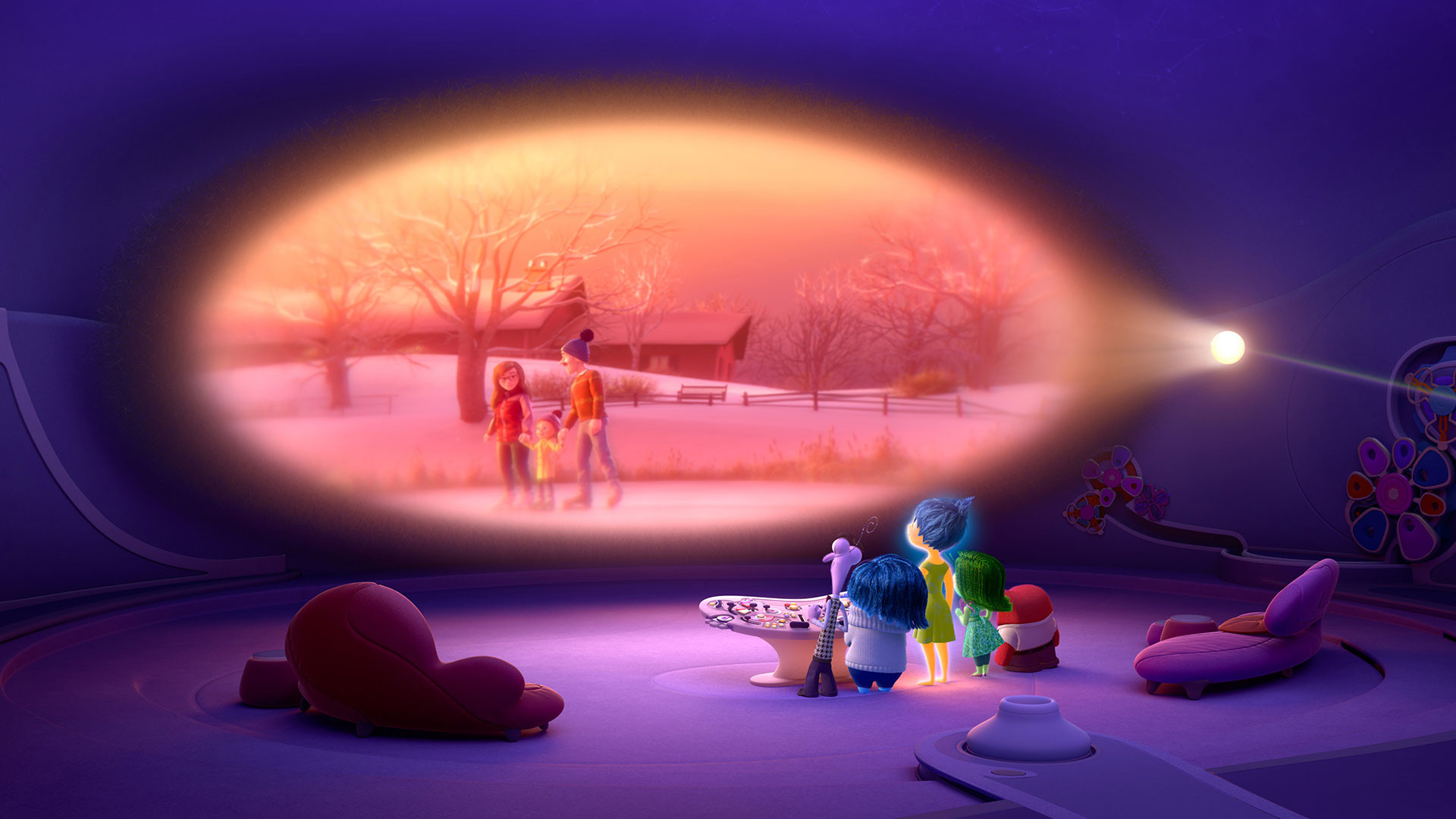 Inside Out, Gioia, Tristezza, Ricordo, Proiezione, Viola, Full HD, sfondo per PC e portatile