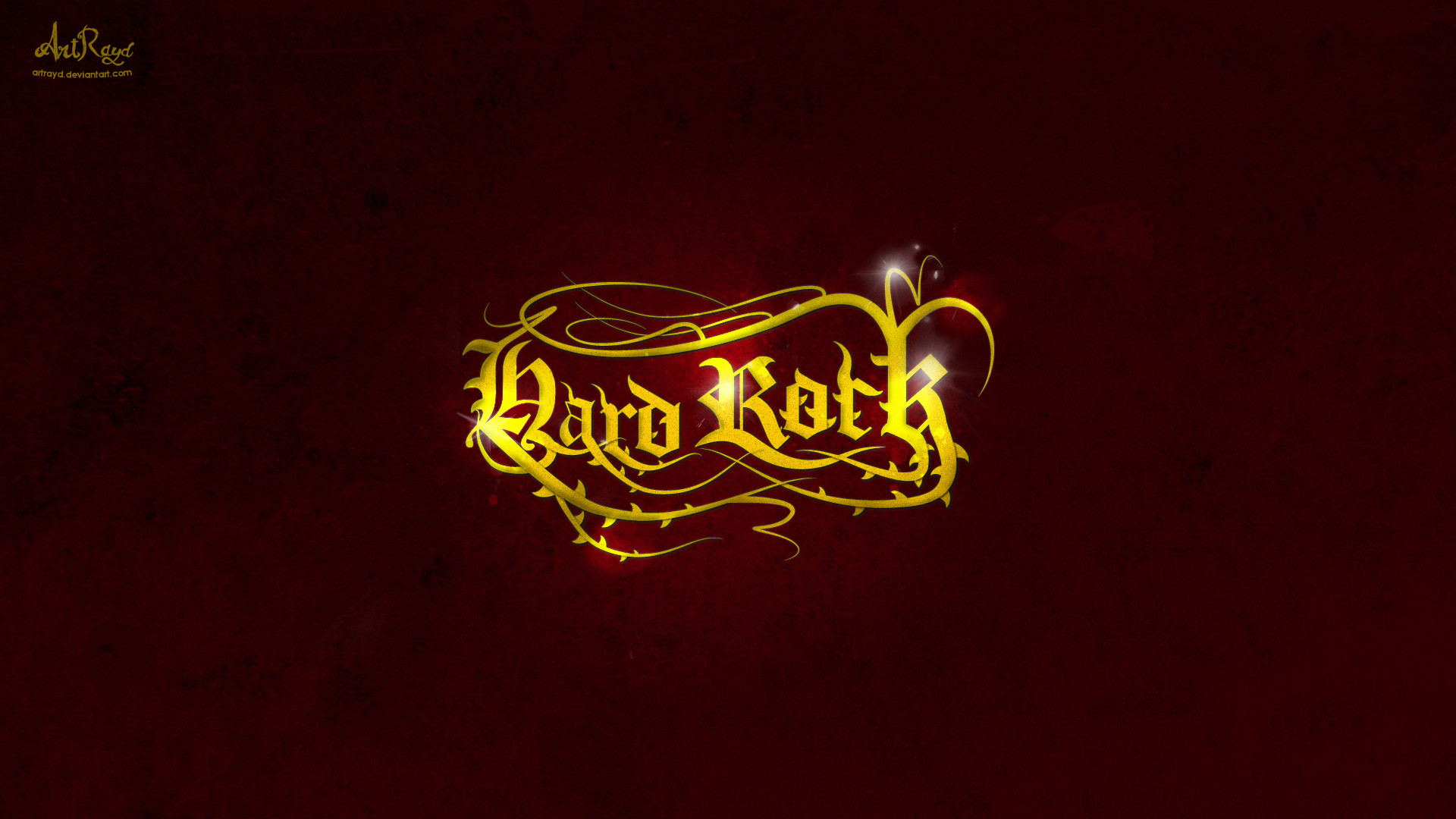 Hard rock, Tipografia, Oro, Rosso scuro, Full HD, sfondo desktop