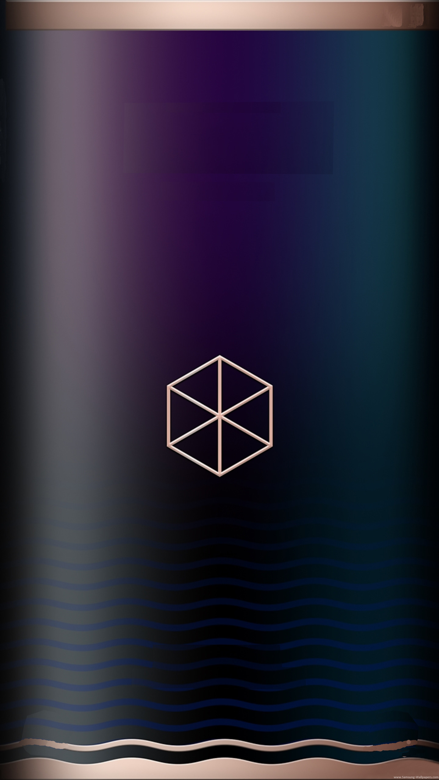 Cubo geometrico, Onde, Blu scuro, Minimalista, wallpaper Samsung S26
