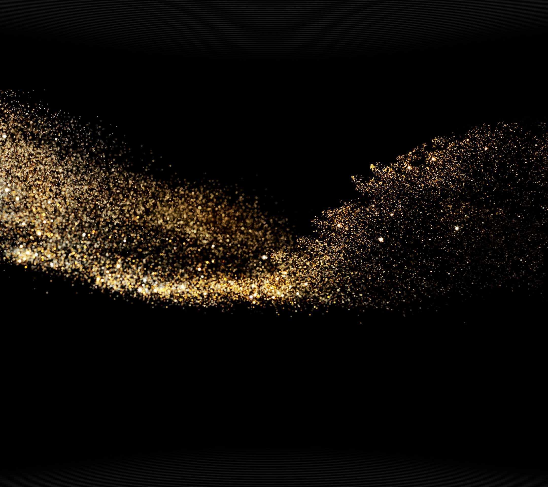 Polvere dorata, Glitter, Sfondo nero, wallpaper Huawei P8 Lite