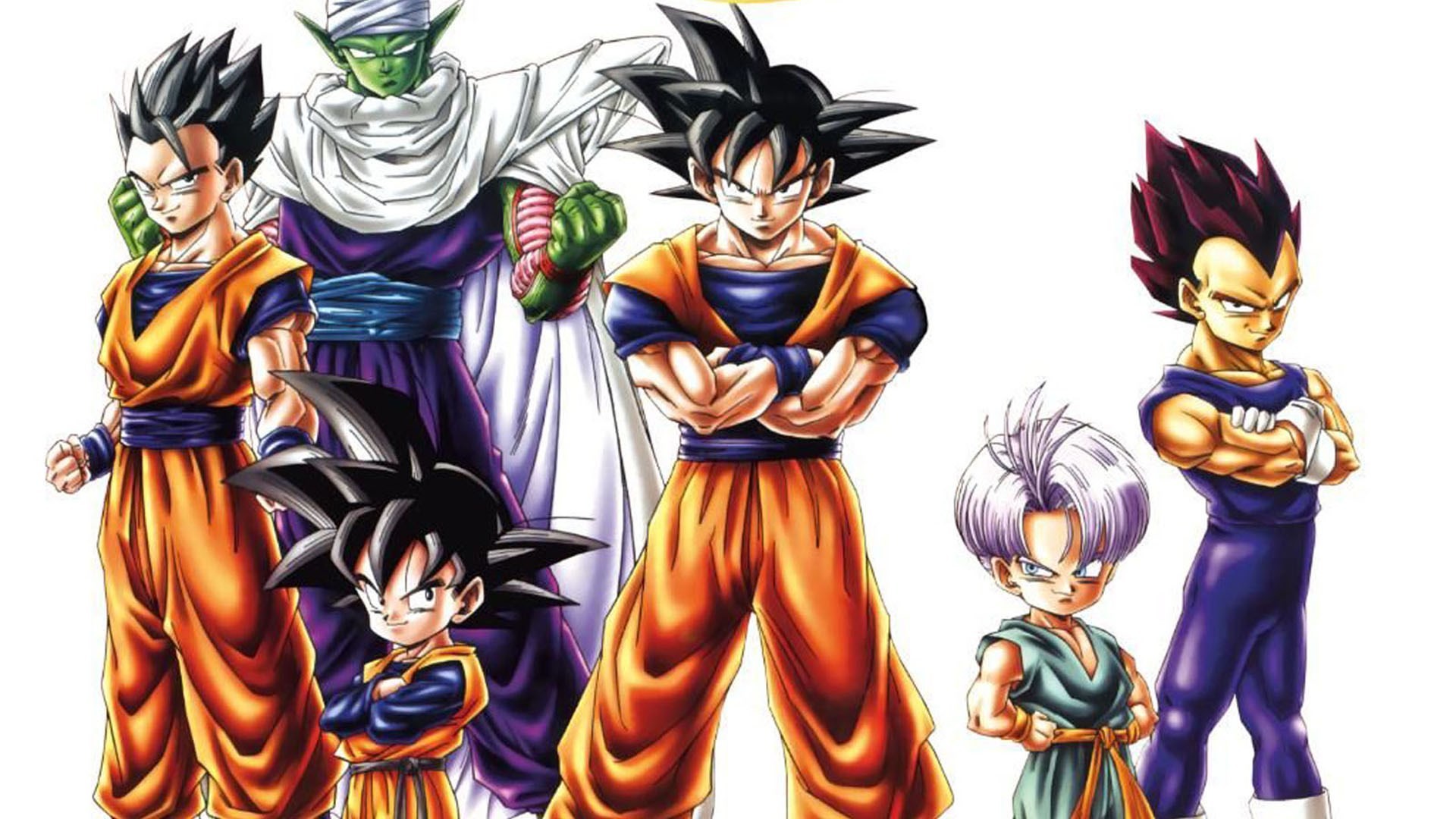 Goku, Gohan, Goten, Trunks, Vegeta, Piccolo, Dragon Ball Z, Full HD, wallpaper per portatile