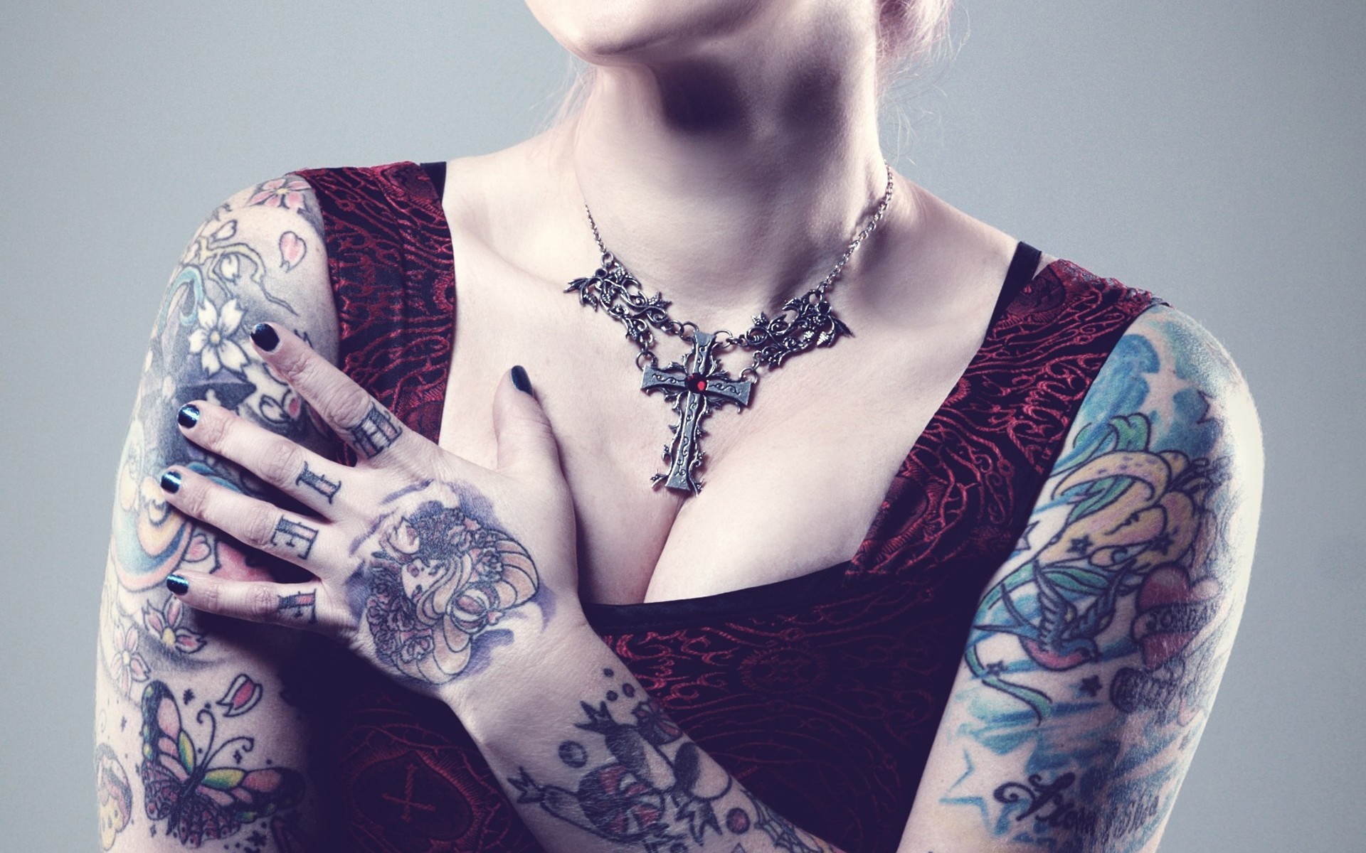 Tatuaggi, Braccia, Collana, Croce, 1920x1200, sfondo per PC
