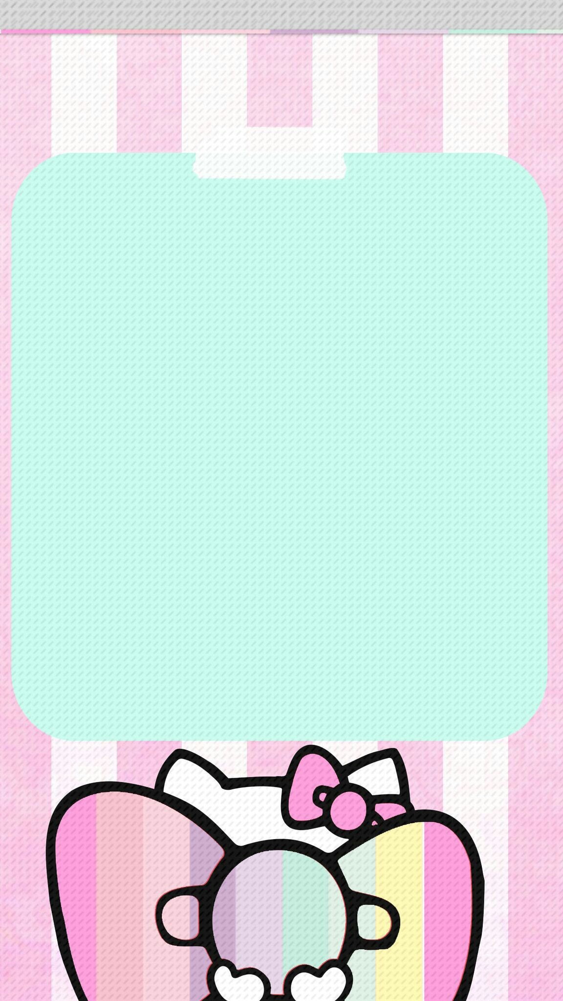 Hello Kitty, Pastello, Menta, Righe, Kawaii, Full HD, wallpaper per smartphone