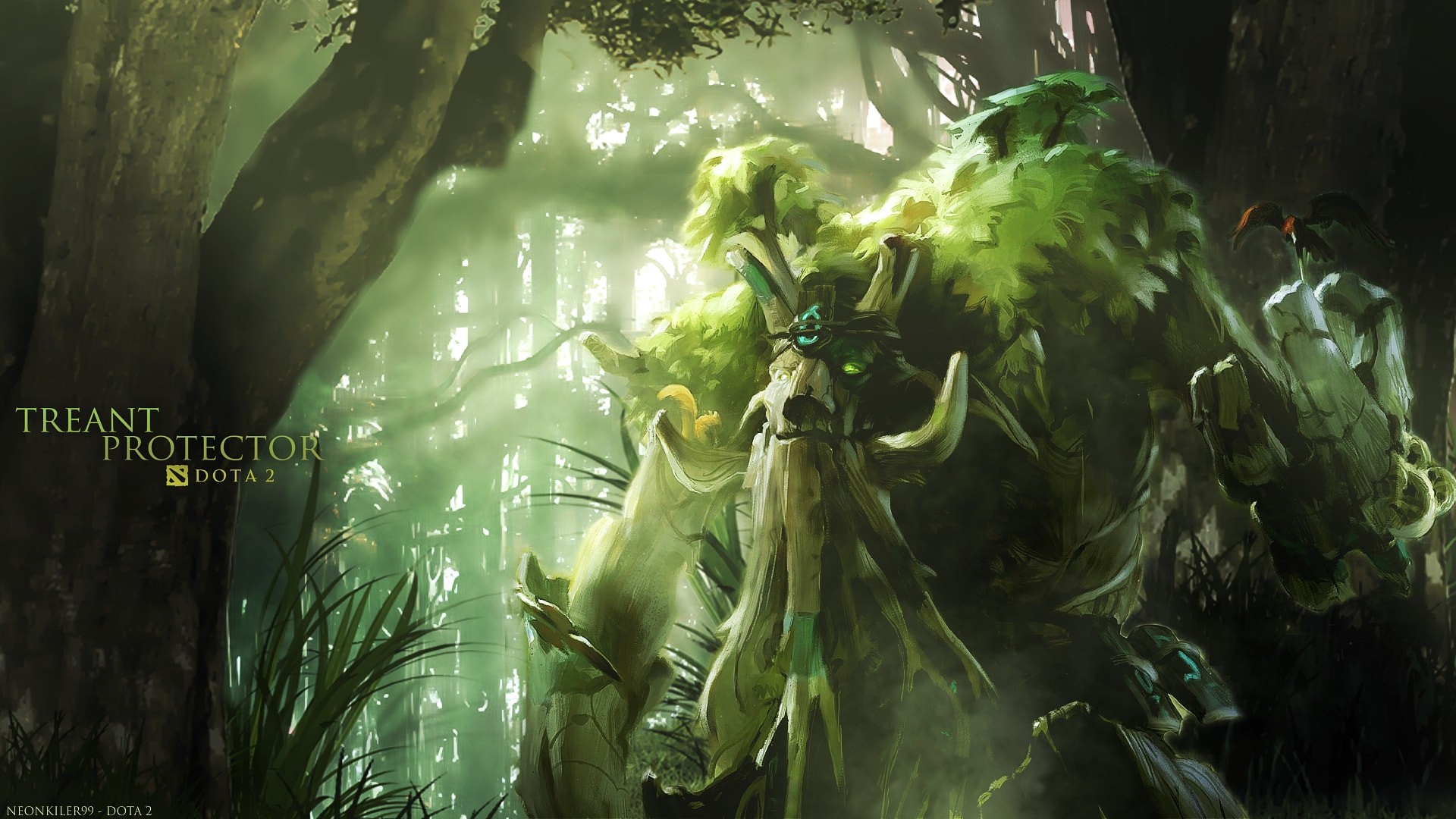 Treant Protector, Dota 2, Foresta, Verde, 1920x1080, wallpaper desktop