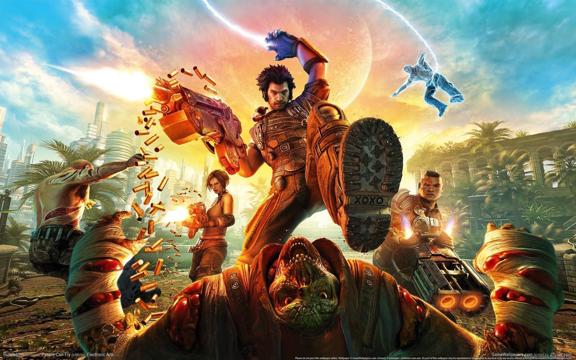 Bulletstorm, Azione, Colorato, Fumetto, sfondo PC Full HD