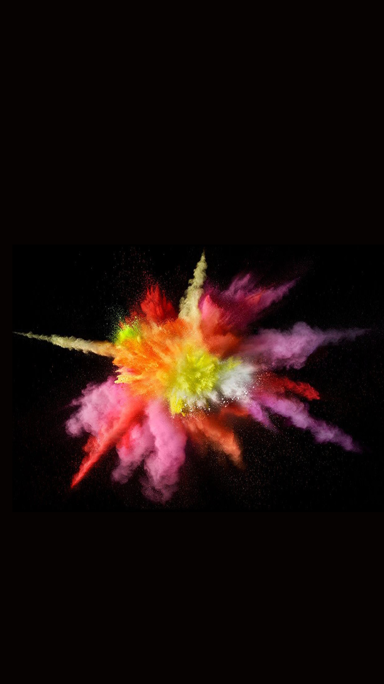 Esplosione di polvere, Colori, Sfondo nero, wallpaper MacBook
