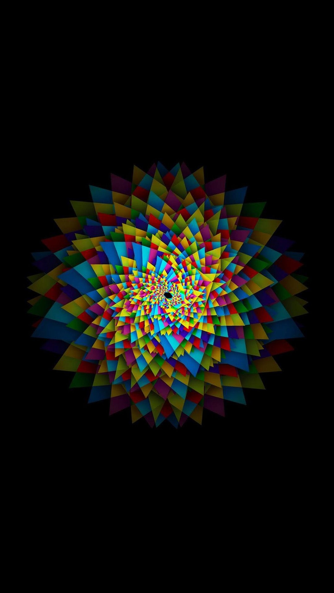 Mandala, Geometrico, Sfondo nero, schermata Home iPhone 6 Plus