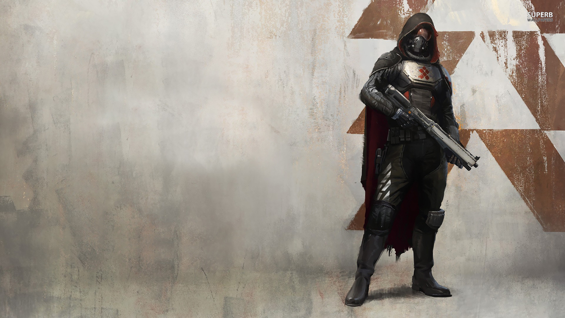 Destiny, Cacciatore, Mantello, Triangoli, Beige, 1920x1080, sfondo per PC