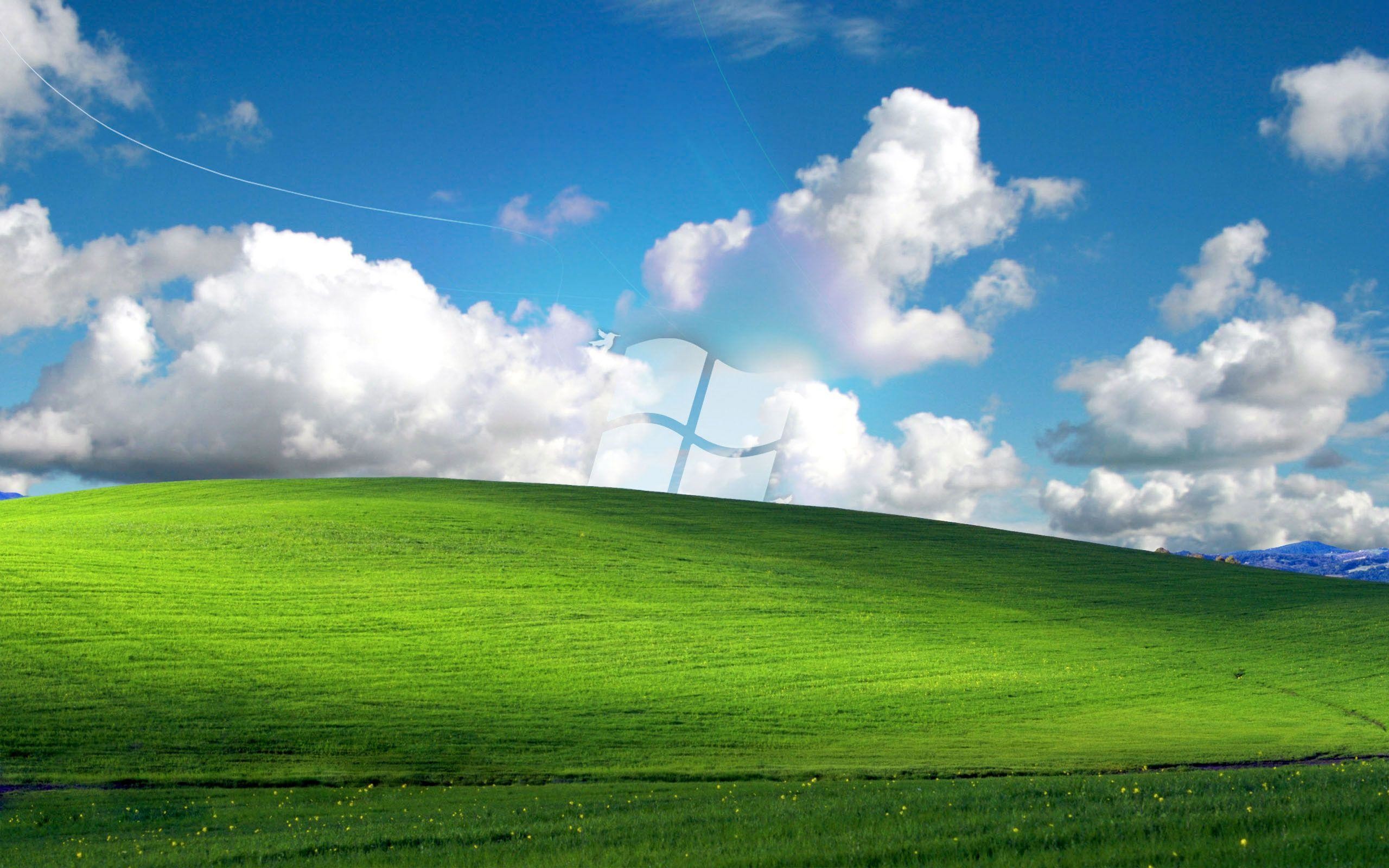 Bliss, Windows XP, Nuvole, Collina verde, 2K, sfondo per PC e portatile