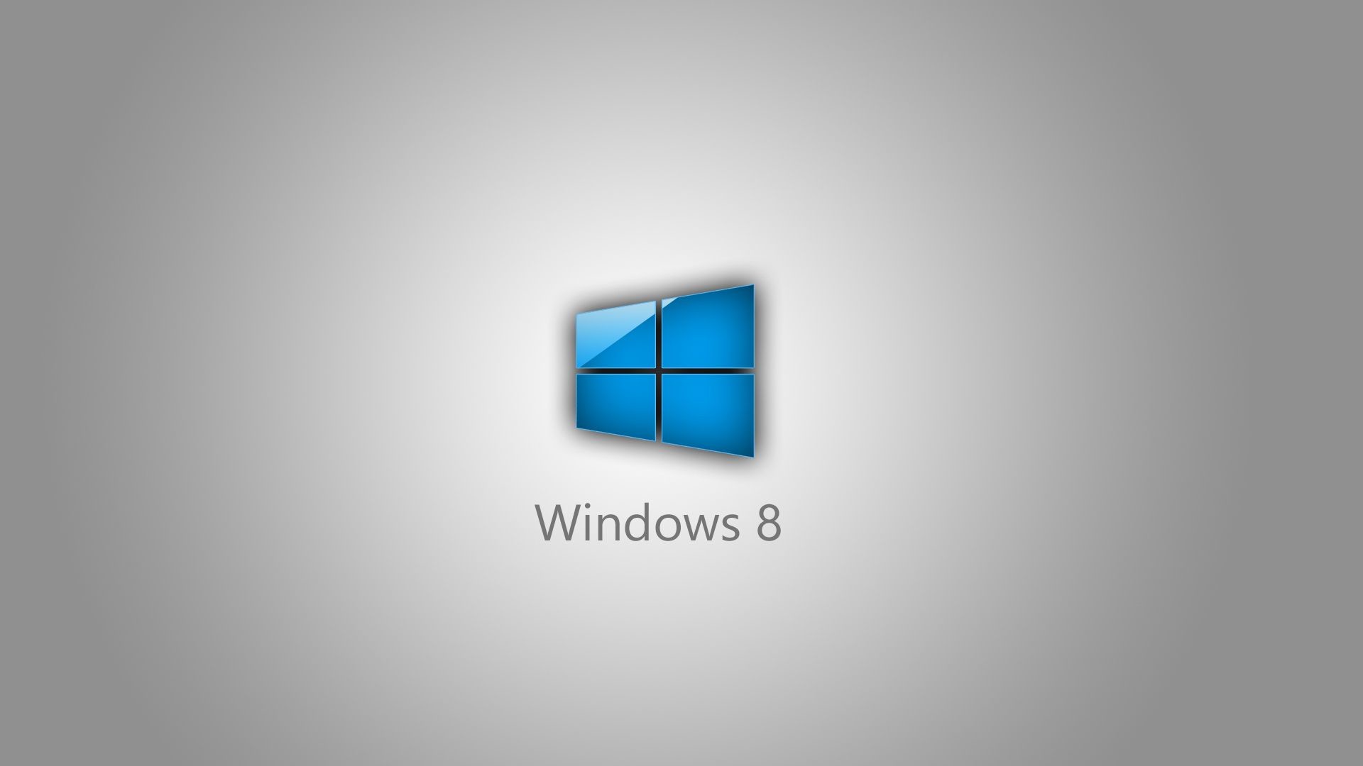 Windows 8, Logo Windows, Logo 3D, Grigio, Full HD, sfondo per portatile