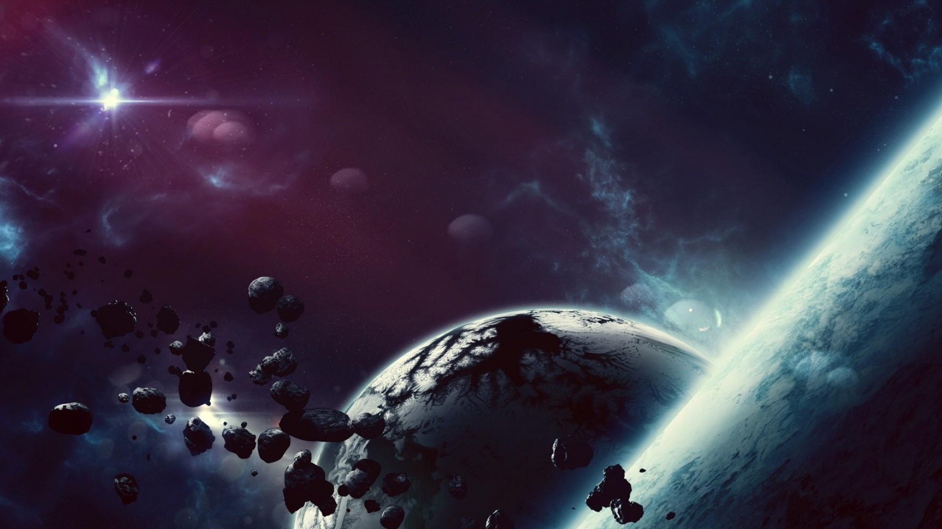 Pianeti, Asteroidi, Spazio, Stelle, Full HD, wallpaper per computer