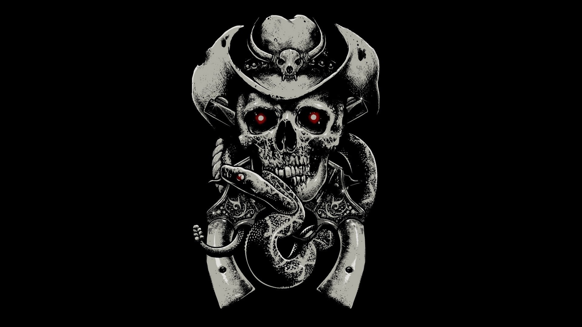 Teschio, Pirata, Cappello, Bianco e nero, Illustrazione, Full HD, sfondo desktop