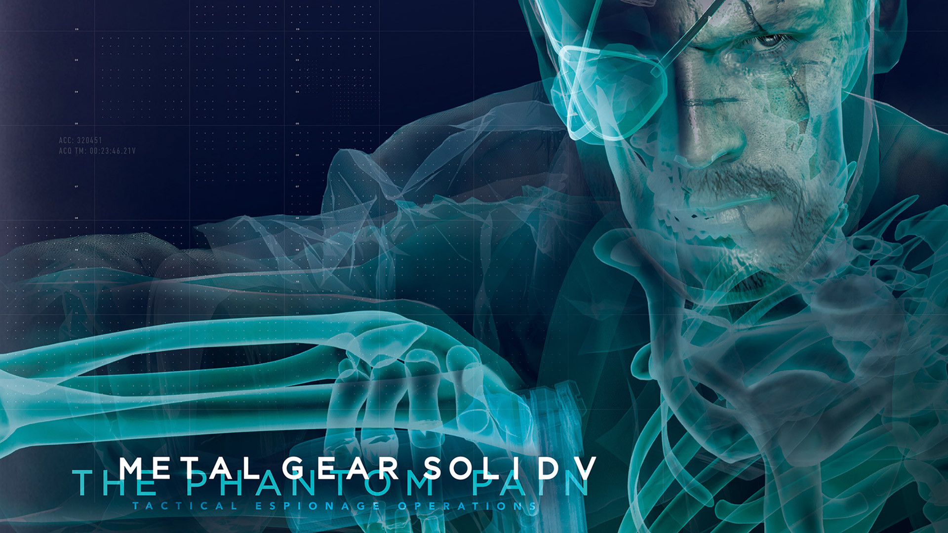 Metal Gear Solid V: The Phantom Pain, Venom Snake, Raggi X, Azzurro, sfondo 16:9 Full HD